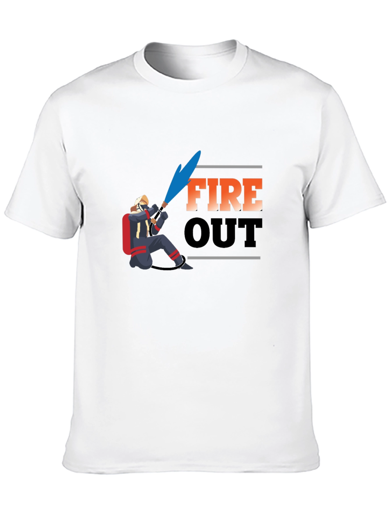 Fire Out Graphic T-Shirt - Black Crew Neck