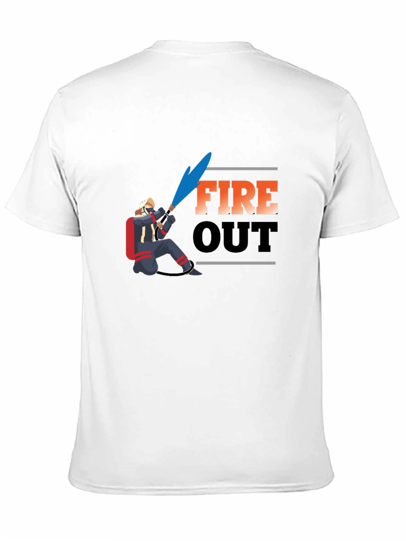 Fire Out Graphic T-Shirt - Black Crew Neck