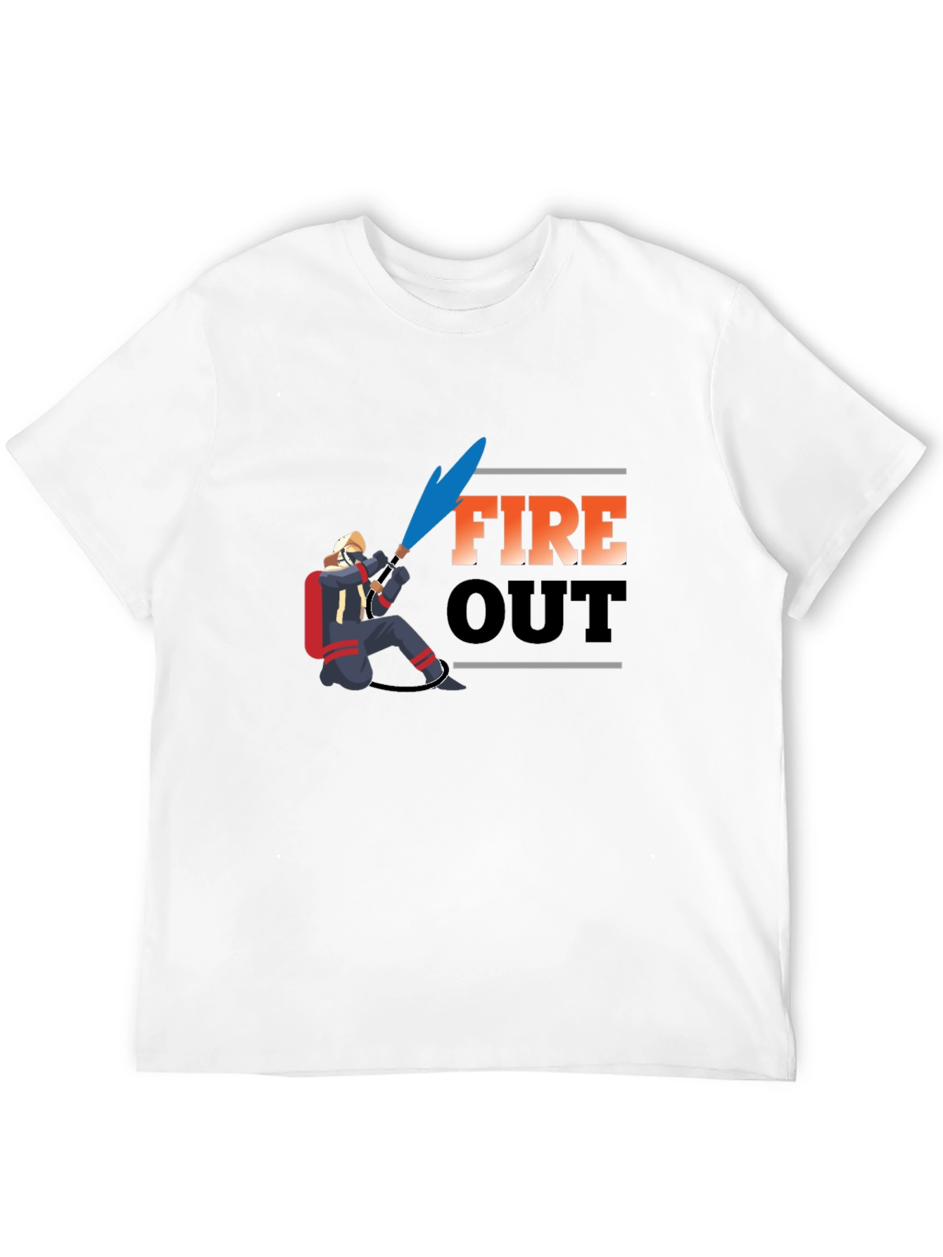 Fire Out Graphic T-Shirt - Black Crew Neck