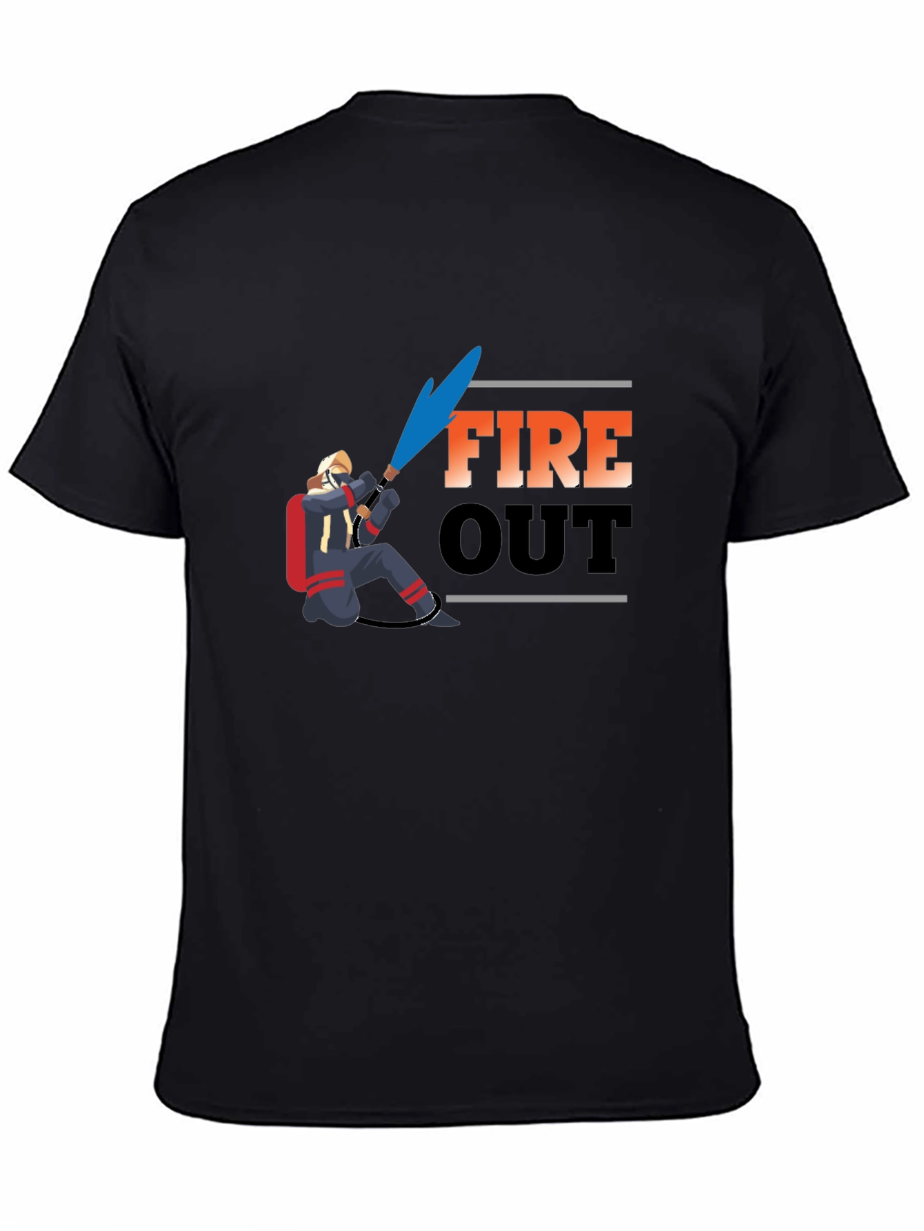 Fire Out Graphic T-Shirt - Black Crew Neck