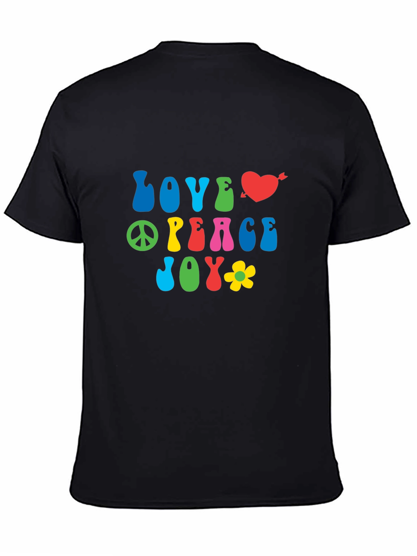 Love Peace Joy Graphic Tee - Retro Style