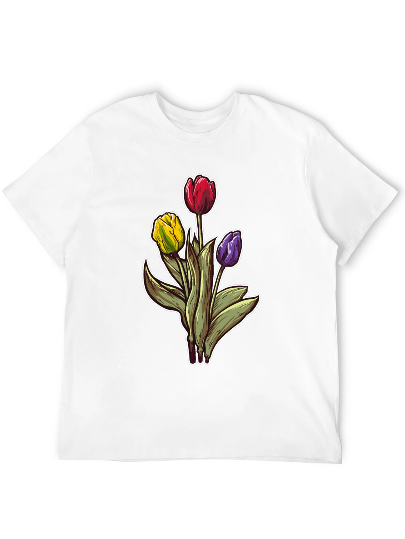 Floral Tulip Bouquet T-Shirt - Trendy Graphic Tee