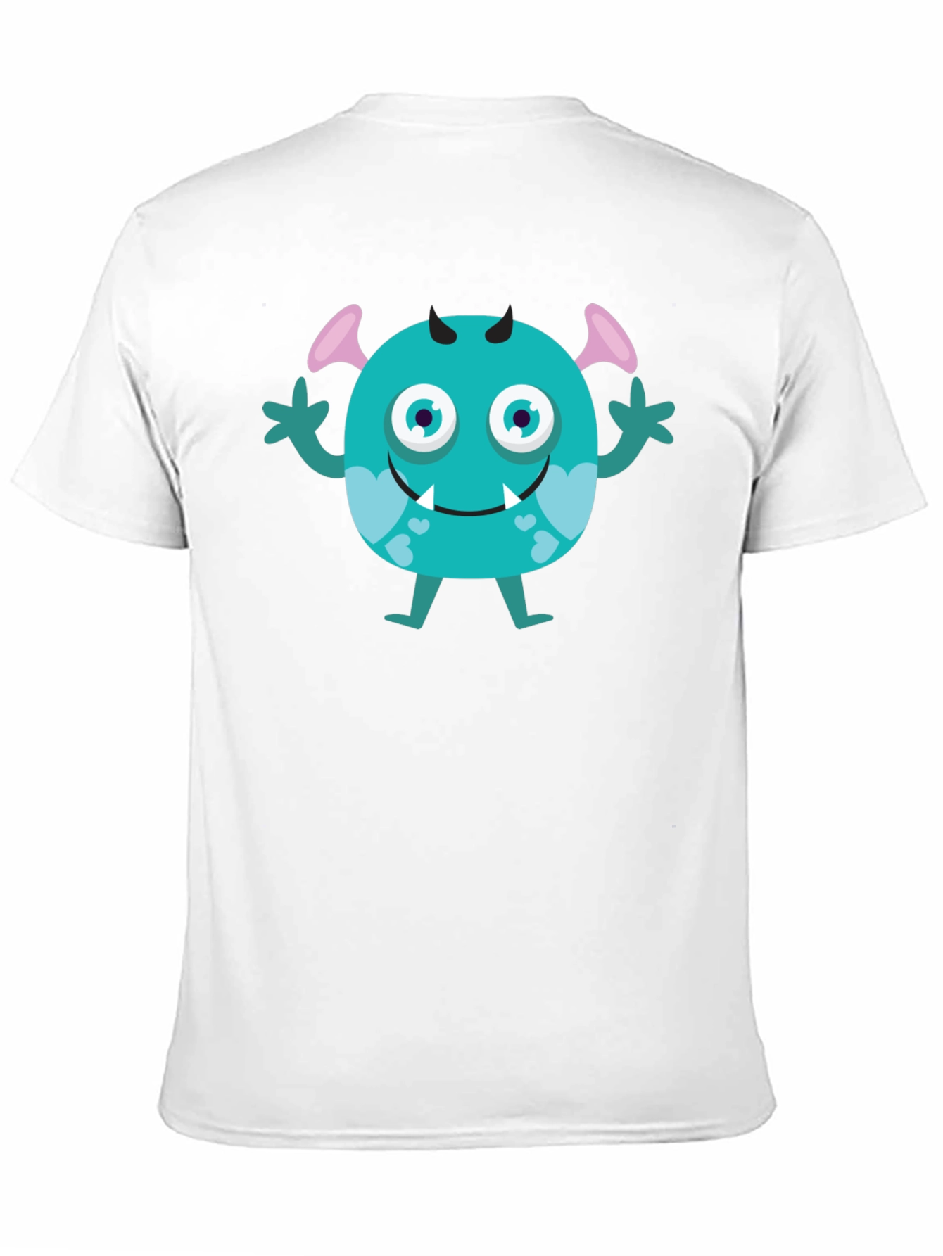 Cute Monster Graphic Tee - Black Cotton T-Shirt