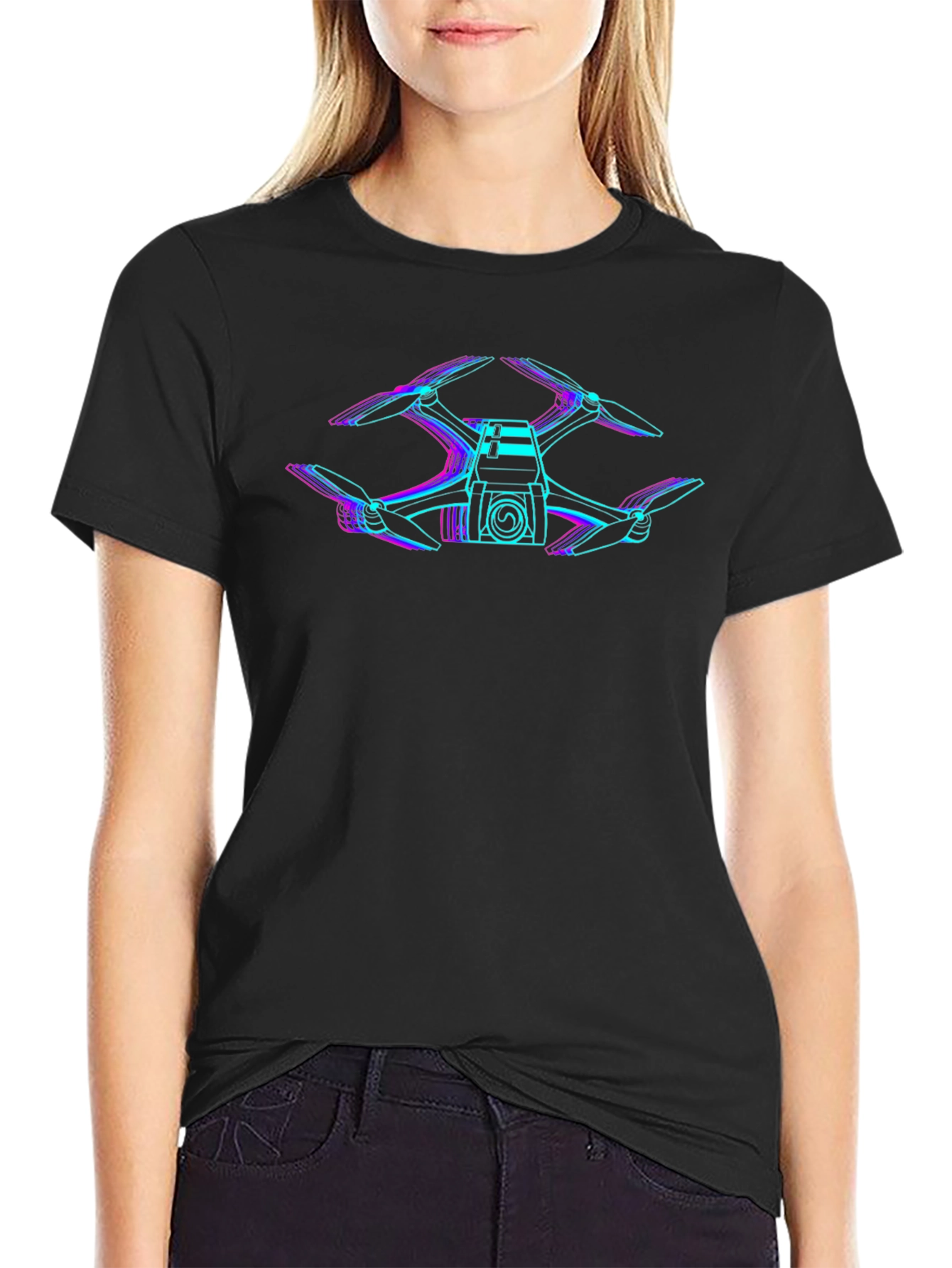 Drone Graphic Black T-Shirt