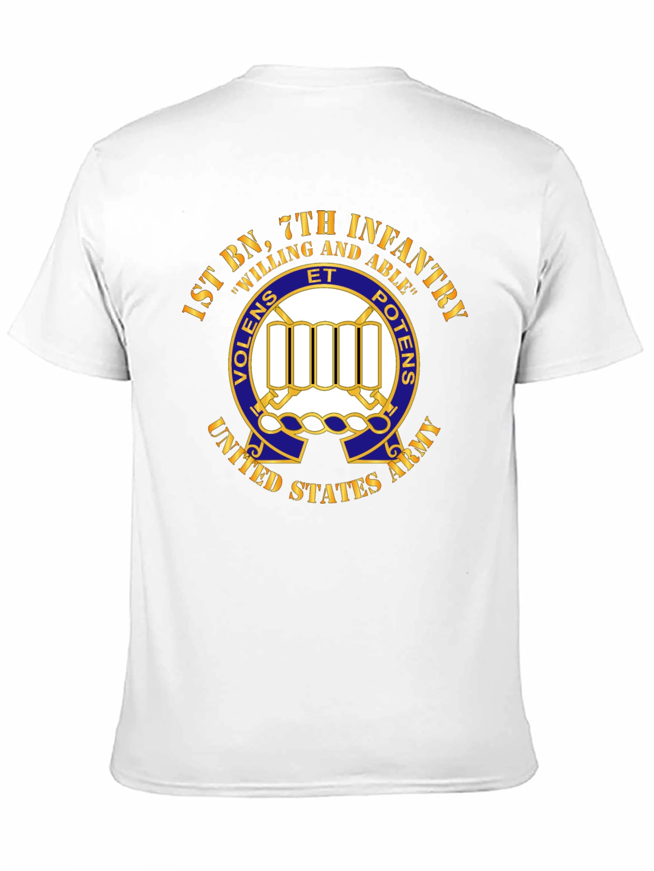 1st BN 7th Infantry Willing and Able T-Shirt