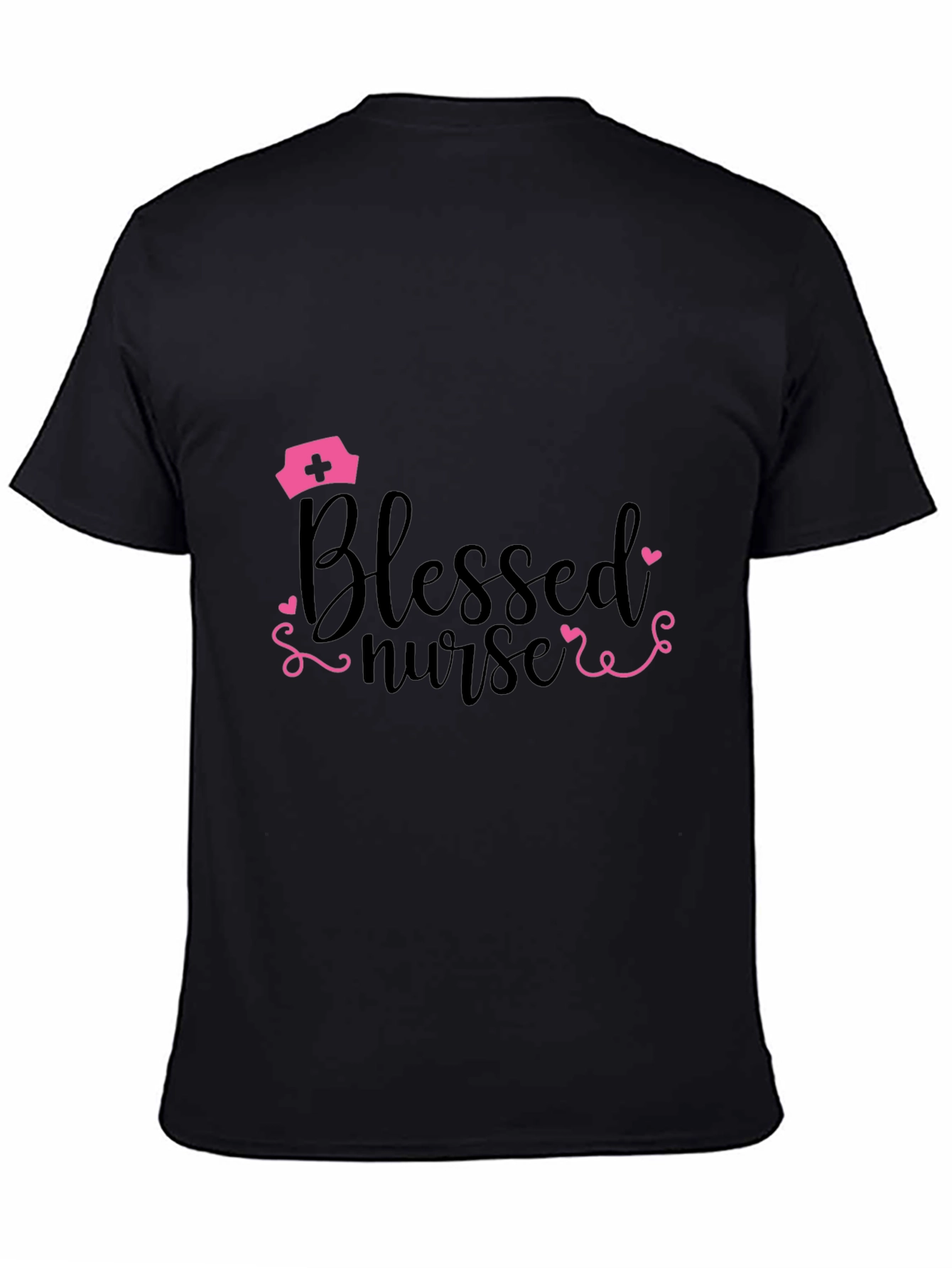 Blessed Nurse Graphic T-Shirt - Black