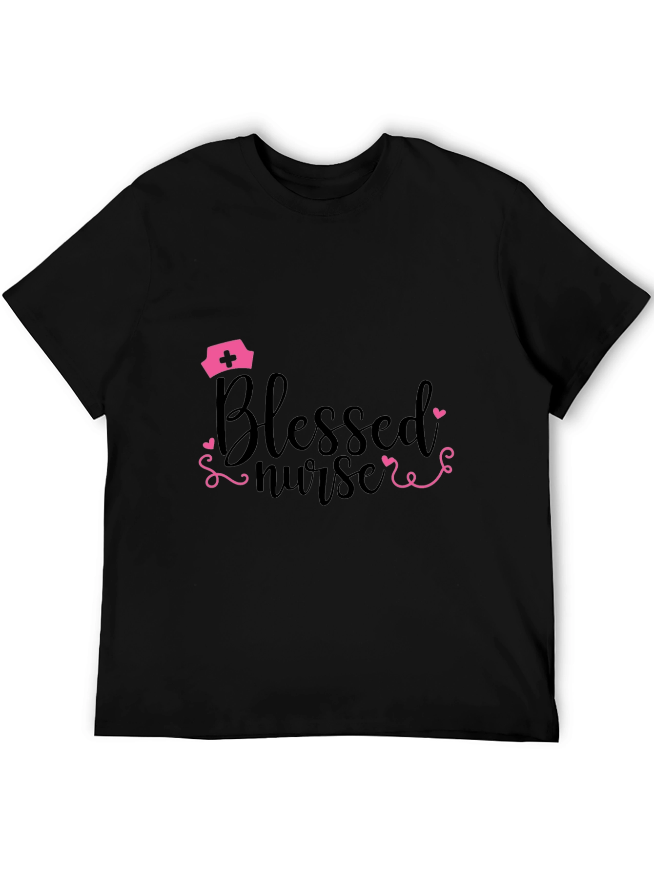 Blessed Nurse Graphic T-Shirt - Black