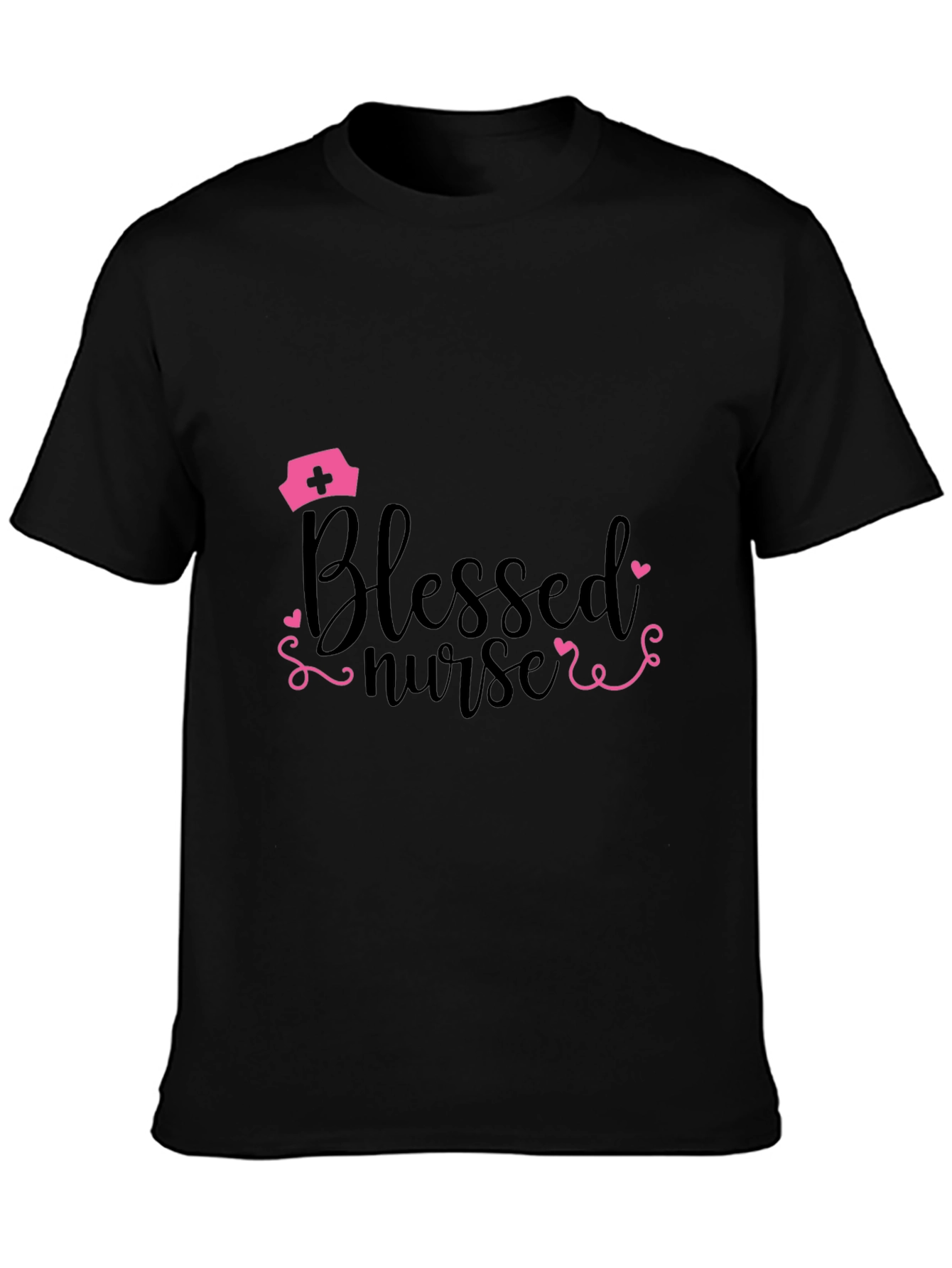 Blessed Nurse Graphic T-Shirt - Black