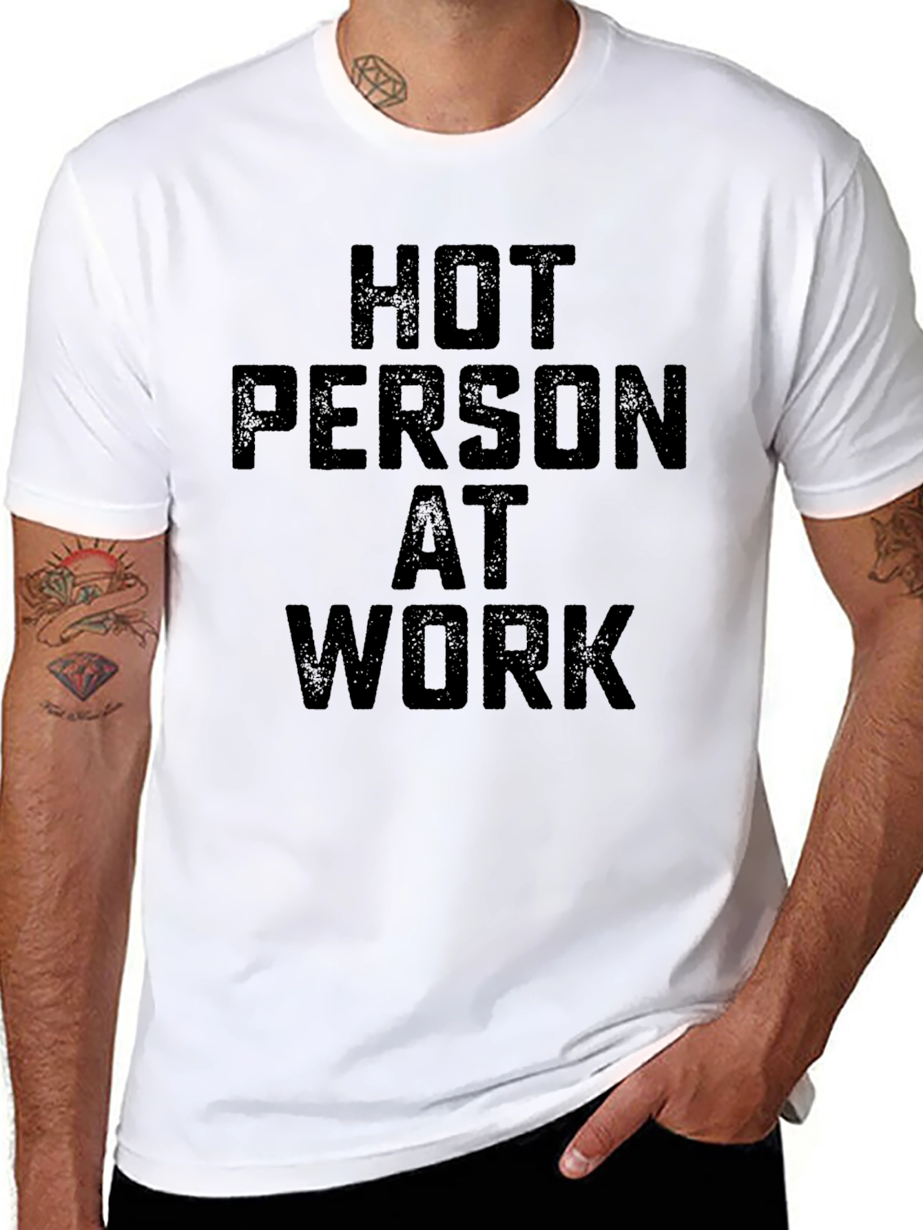 Hot Person at Work Black T-Shirt