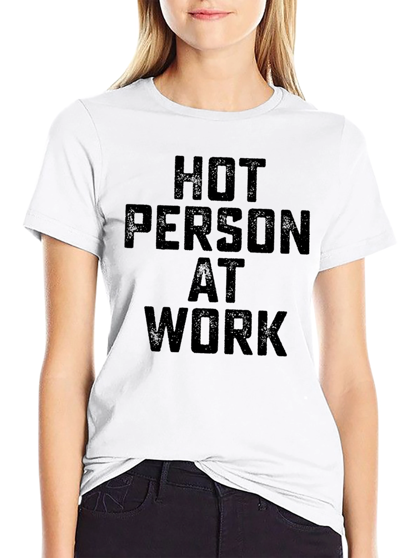 Hot Person at Work Black T-Shirt