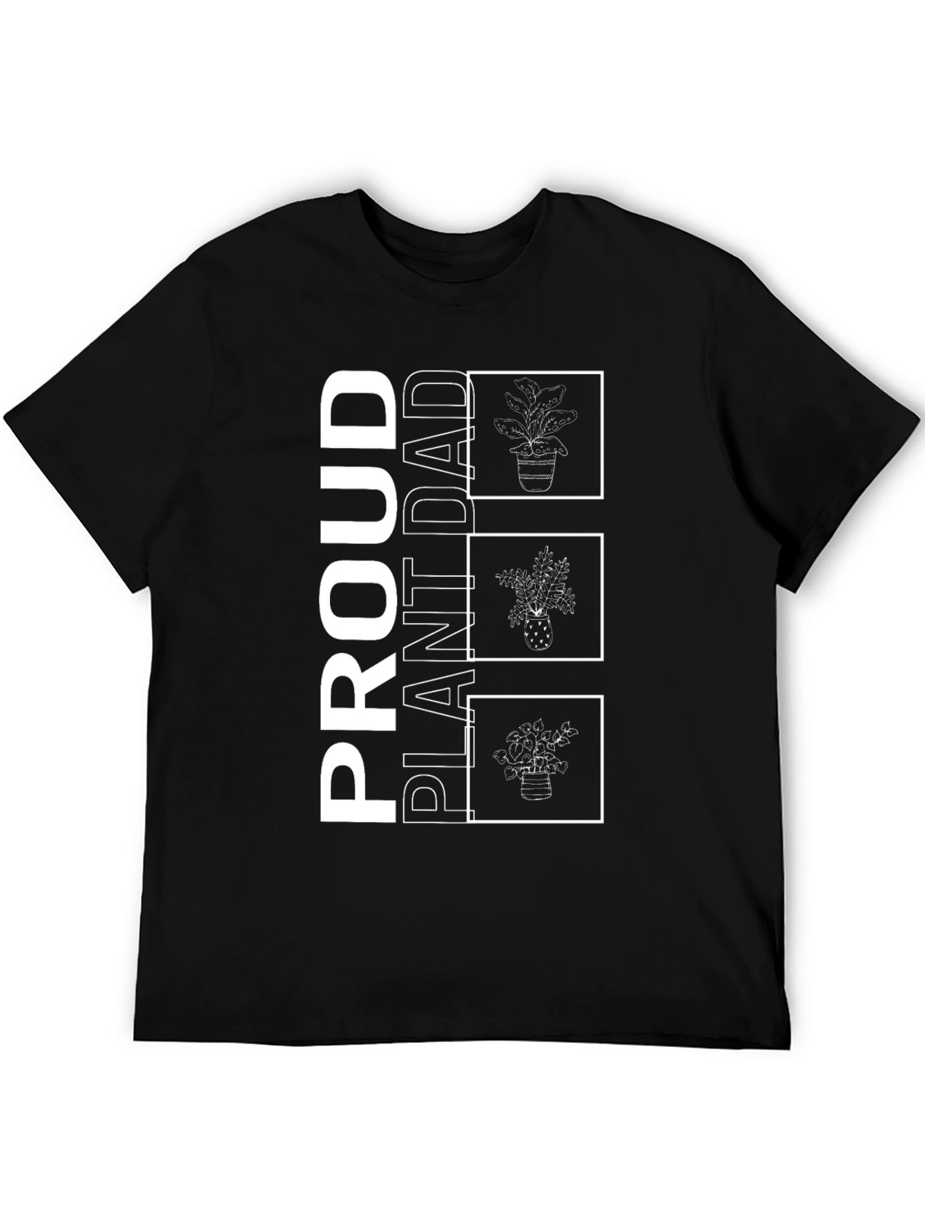 Proud Plant Dad Black Graphic T-Shirt
