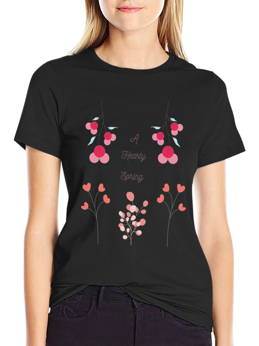 Hearty Spring Graphic T-Shirt - Black
