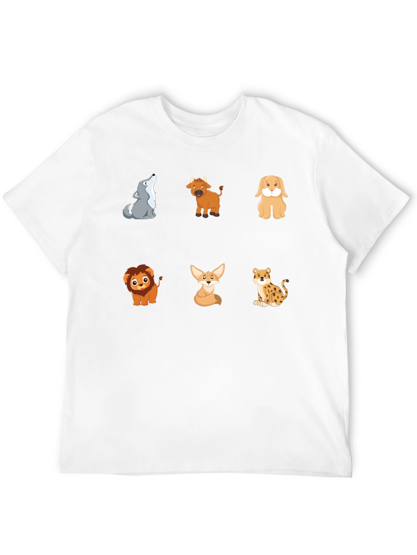 Animal Cartoon Print Black T-Shirt