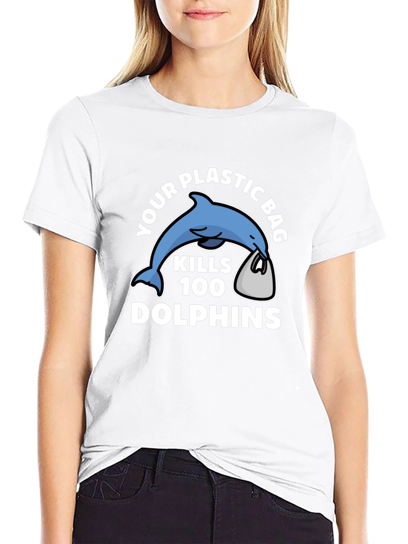 Dolphin Plastic Bag T-Shirt - Environmental Awareness Tee