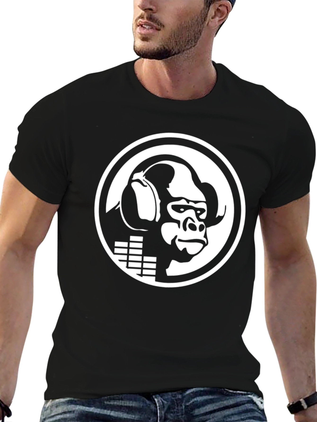 DJ Gorilla Black Graphic Tee