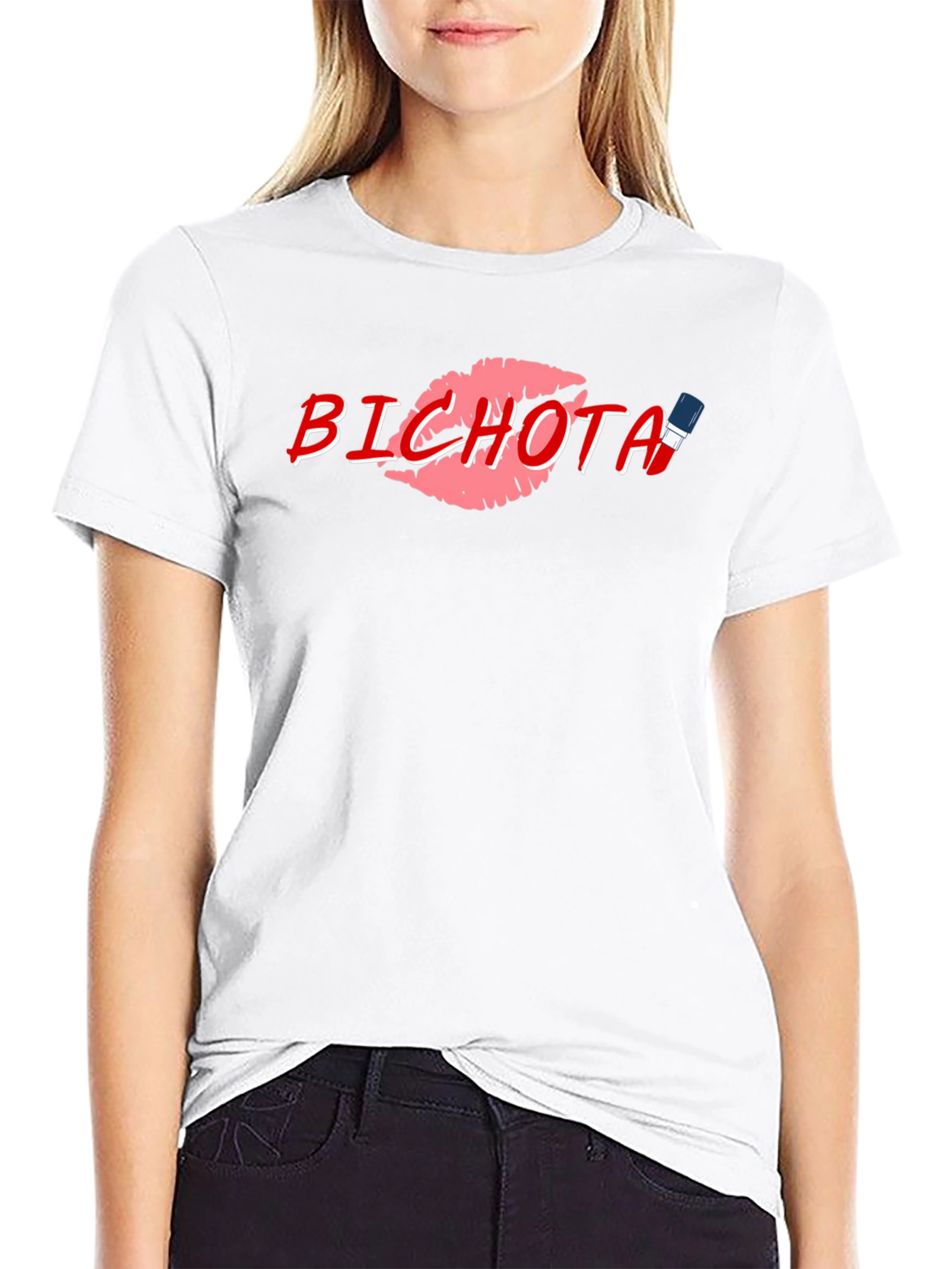 Bichota Lips Graphic Black T-Shirt