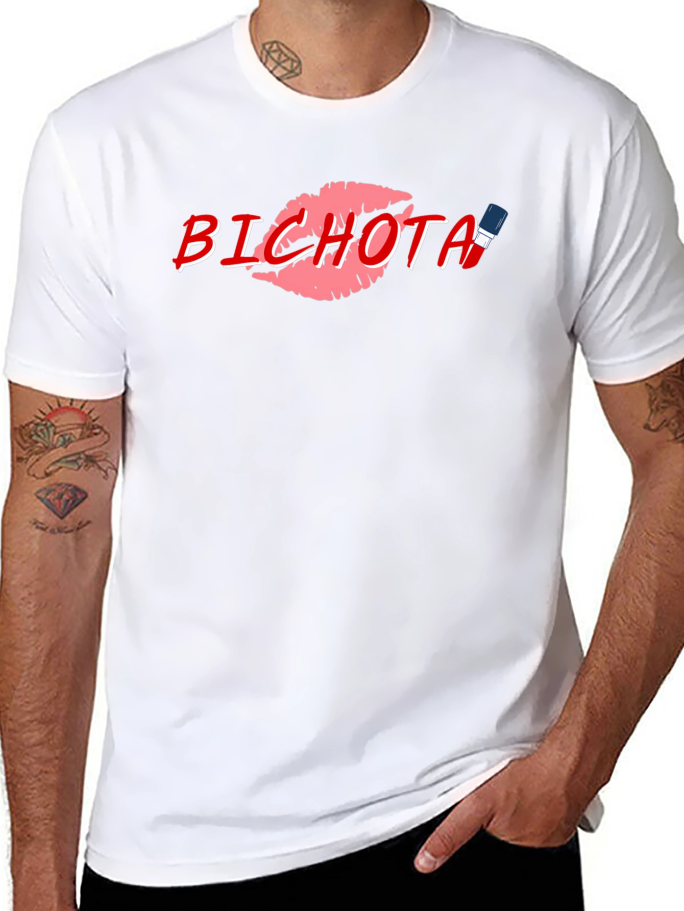 Bichota Lips Graphic Black T-Shirt