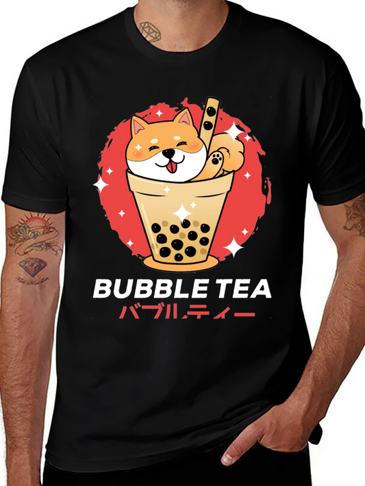 Bubble Tea Shiba Inu Graphic T-Shirt