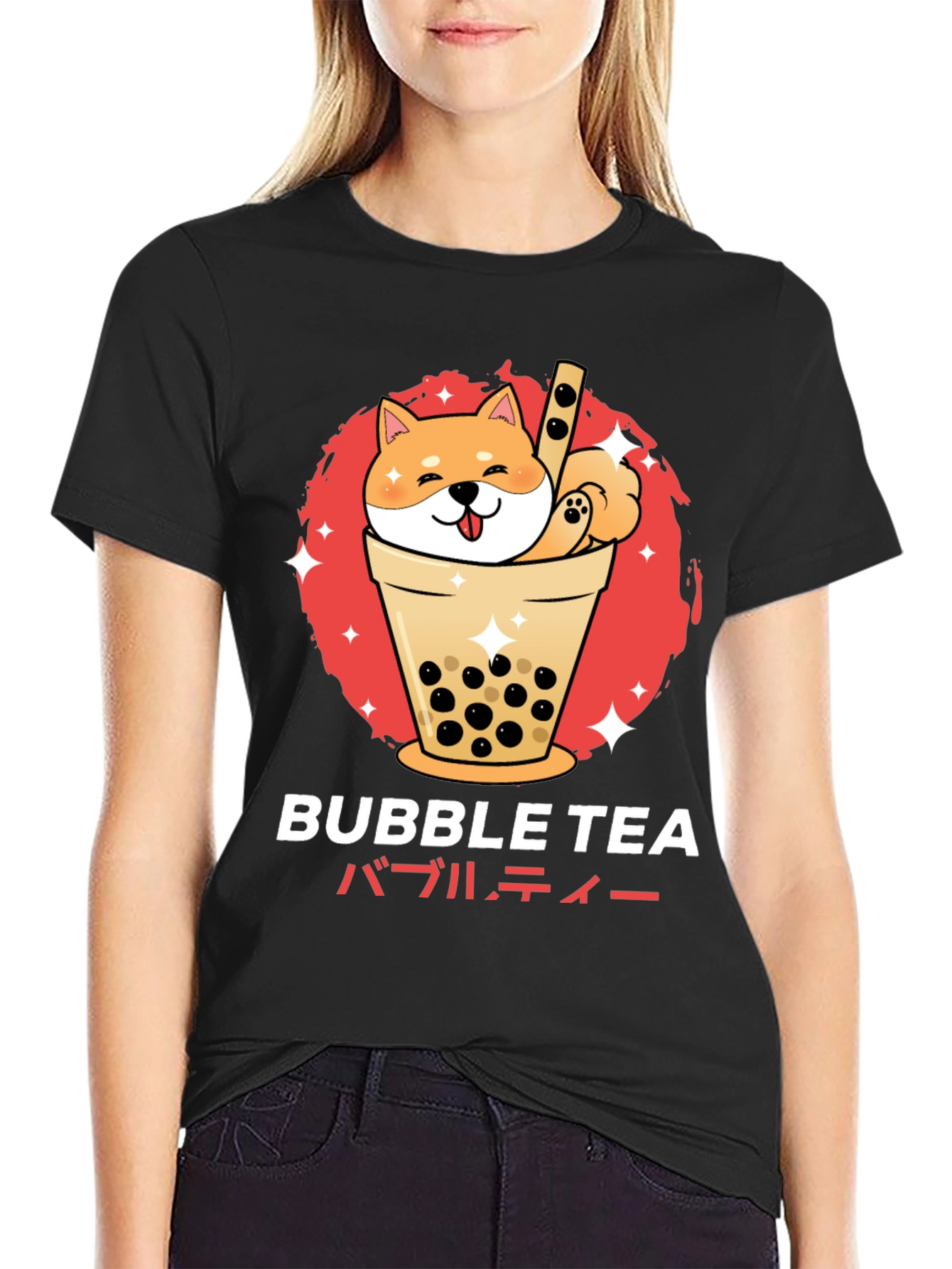 Bubble Tea Shiba Inu Graphic T-Shirt