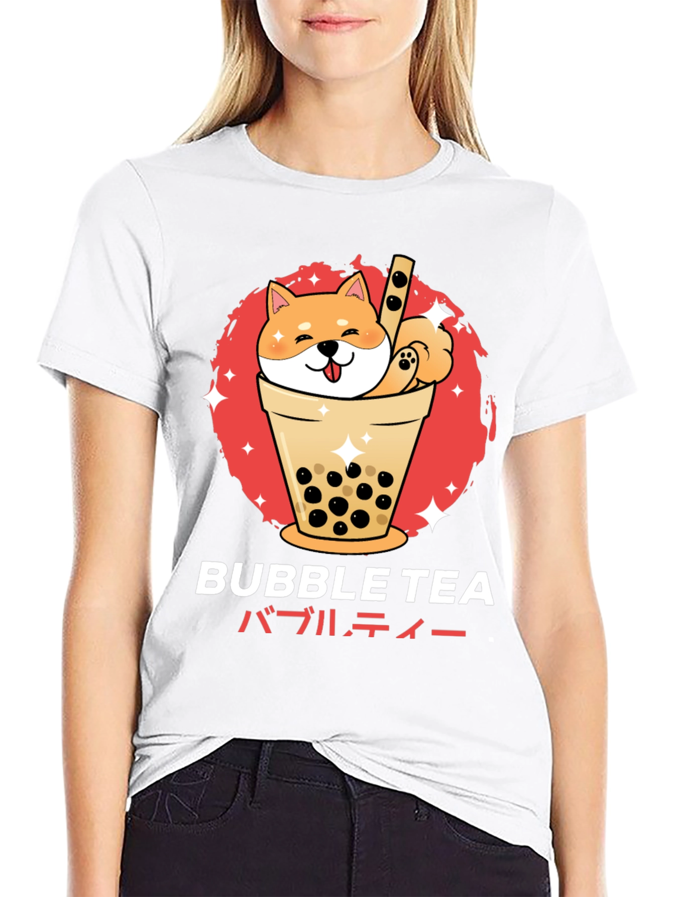 Bubble Tea Shiba Inu Graphic T-Shirt