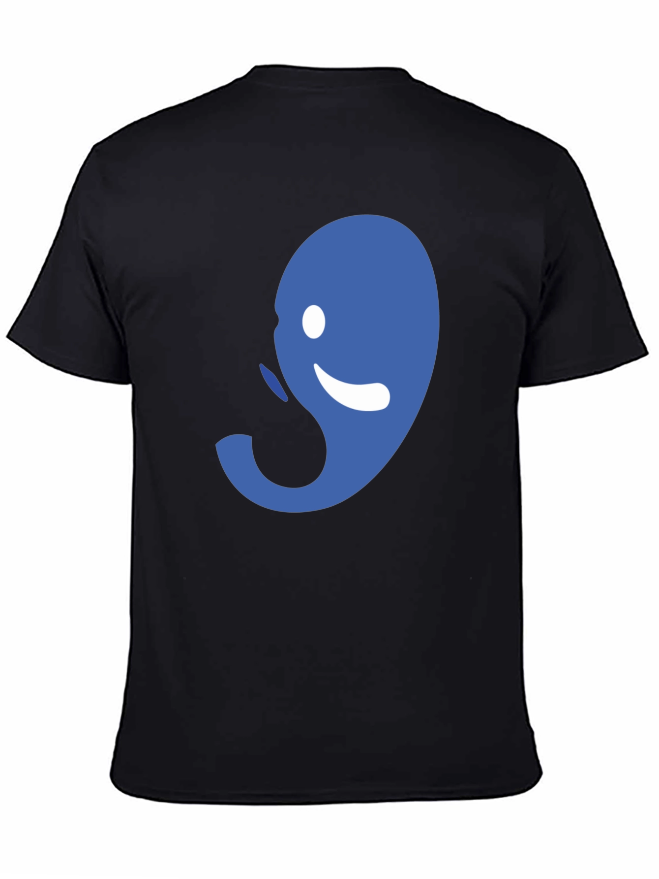 Abstract Blue Graphic Print Mens Black Tee