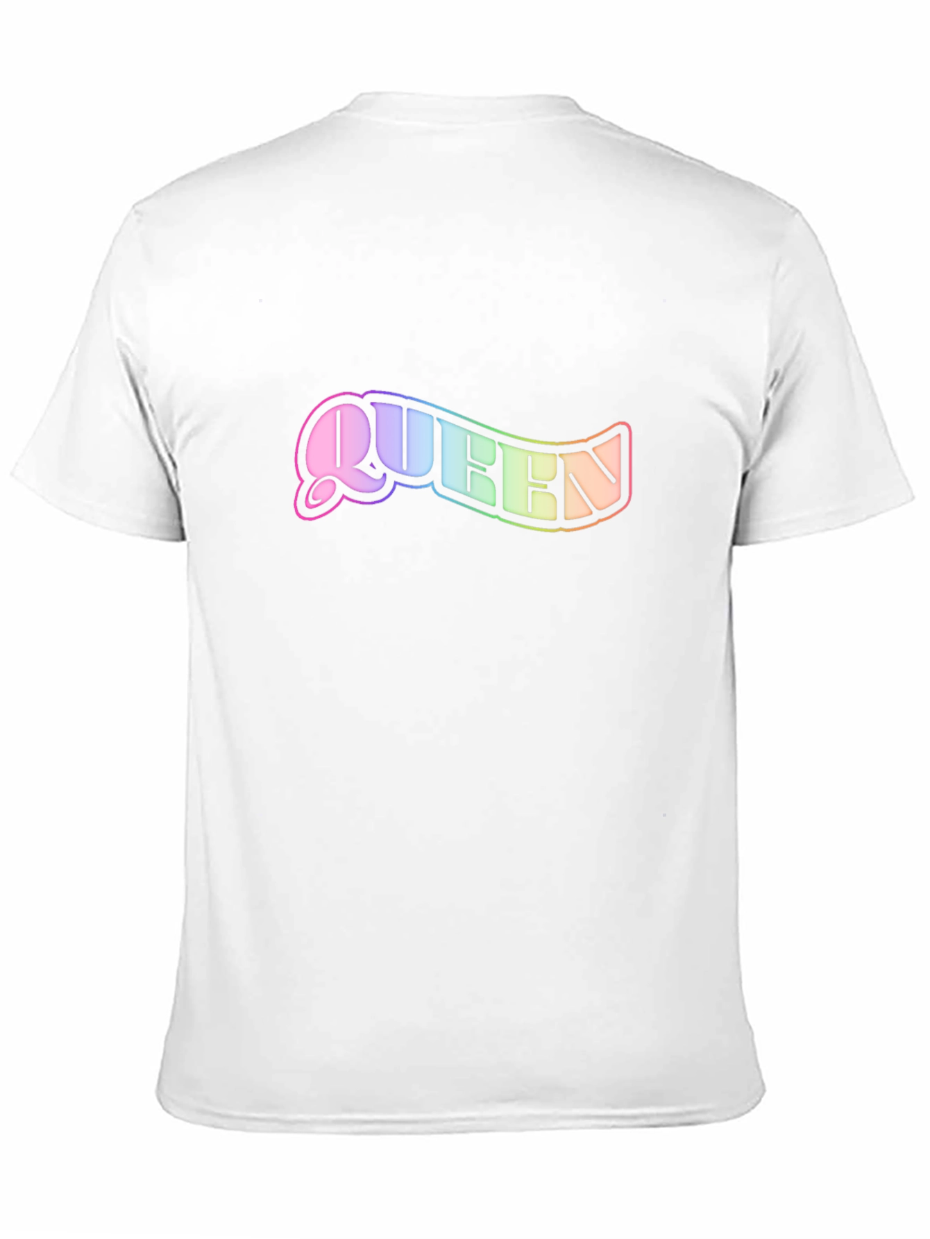 Queen Rainbow Text Black T-Shirt