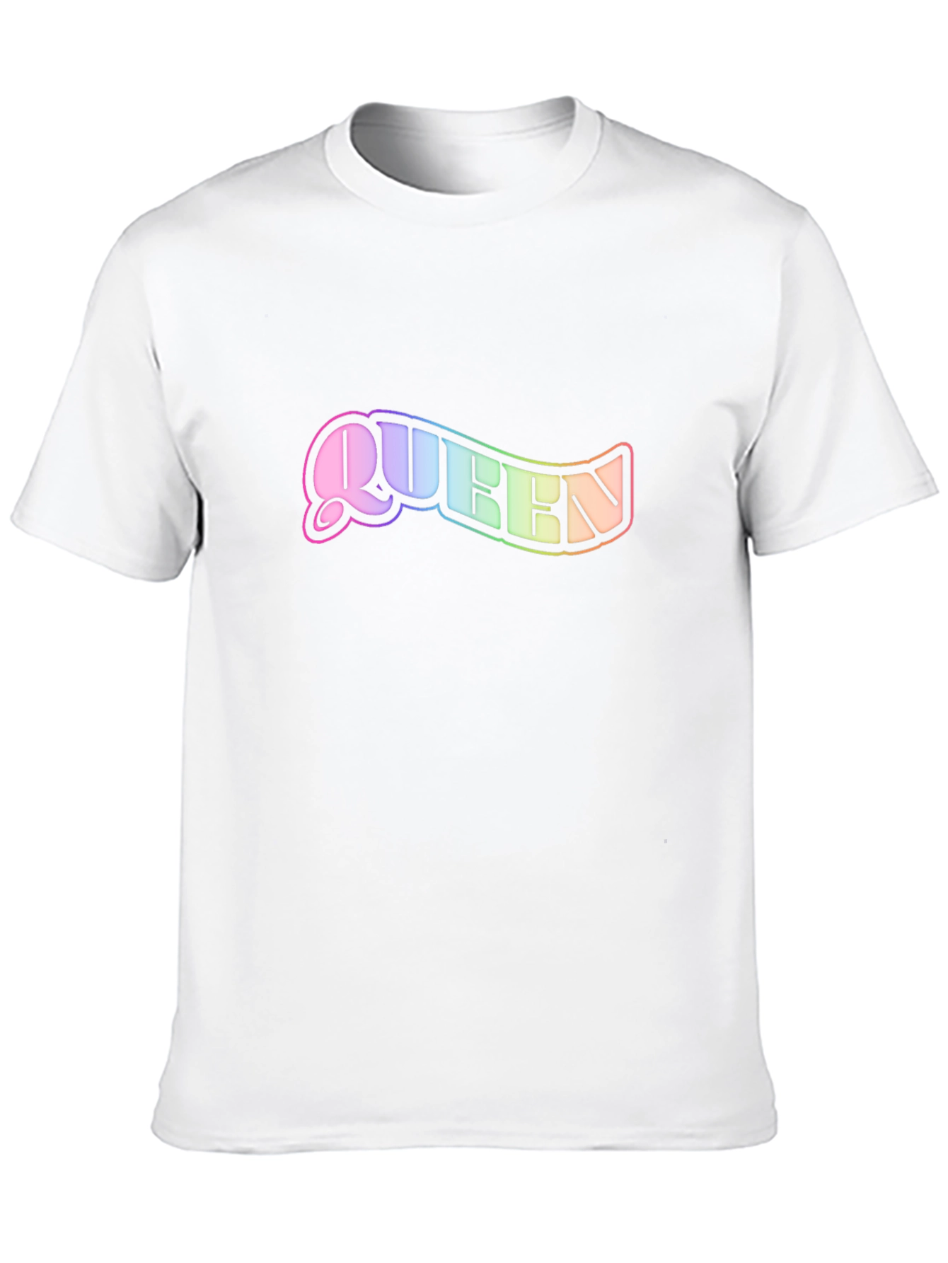 Queen Rainbow Text Black T-Shirt
