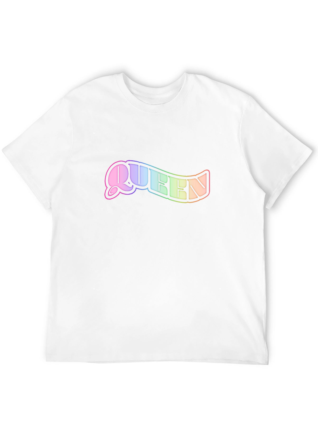 Queen Rainbow Text Black T-Shirt