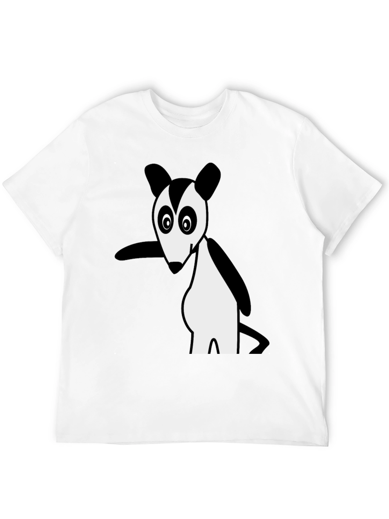 Cartoon Opossum Black T-Shirt