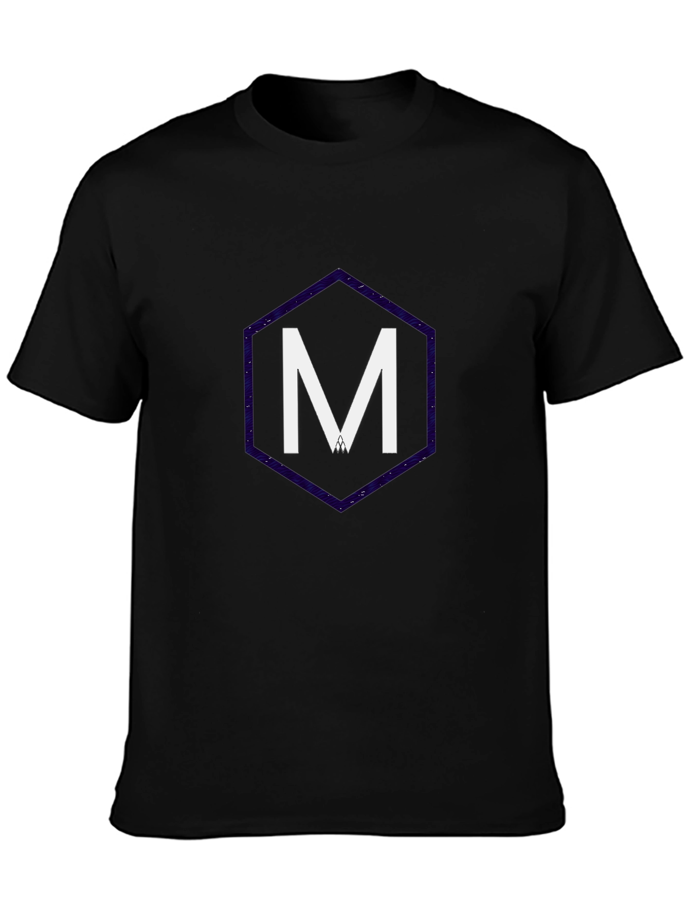 Modern Geometric M Graphic Tee - Stylish Black T-Shirt