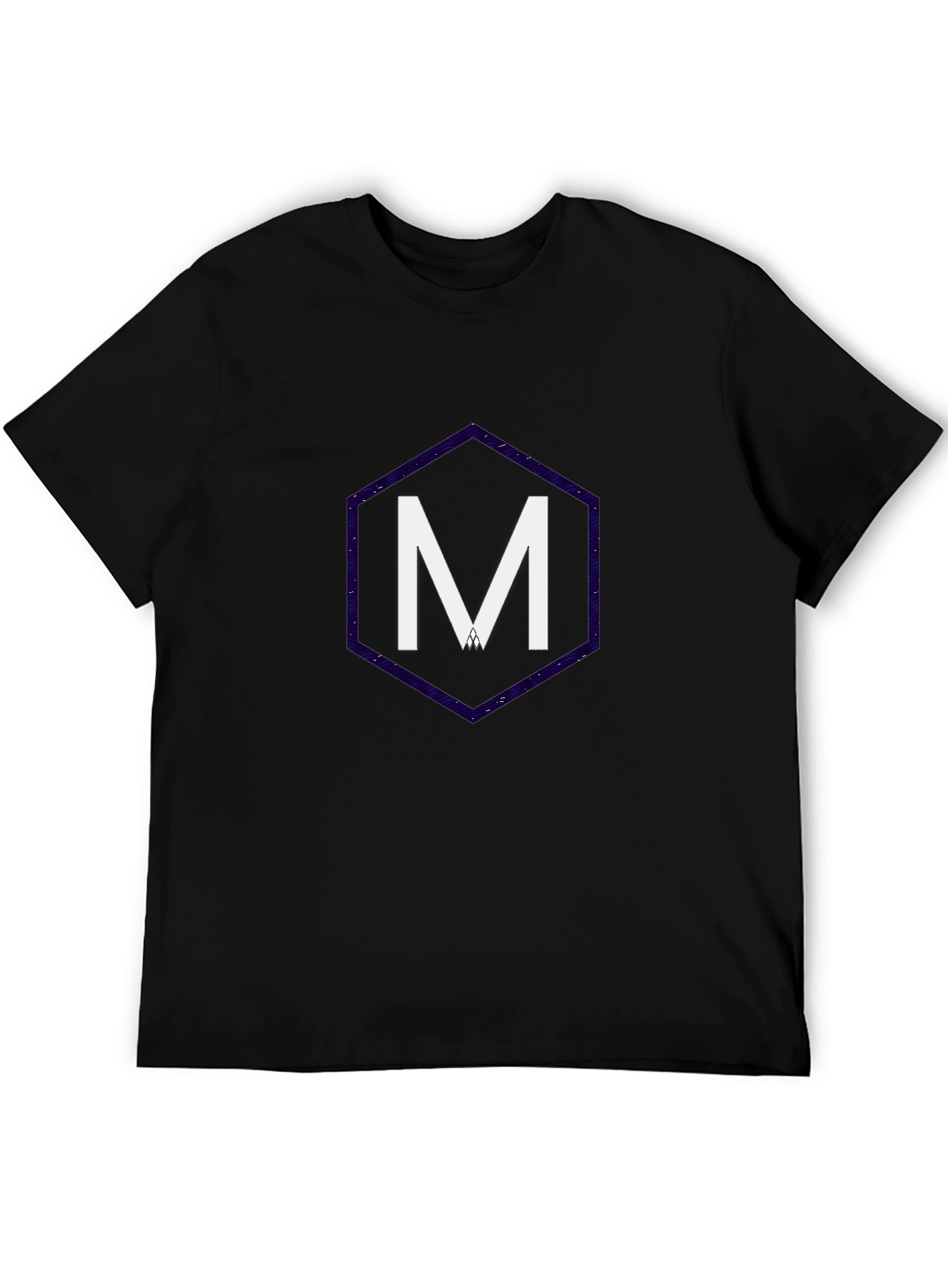 Modern Geometric M Graphic Tee - Stylish Black T-Shirt