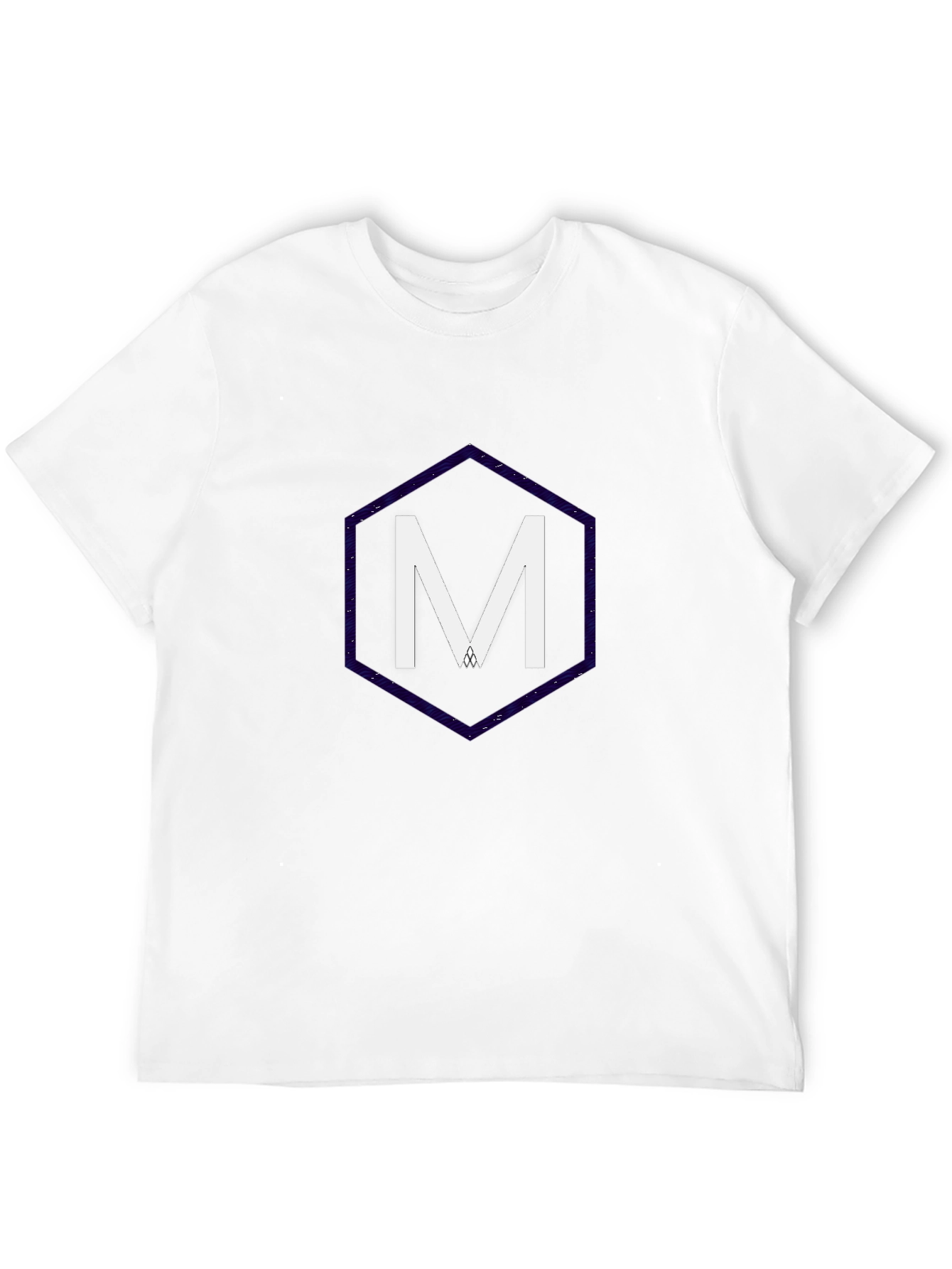 Modern Geometric M Graphic Tee - Stylish Black T-Shirt