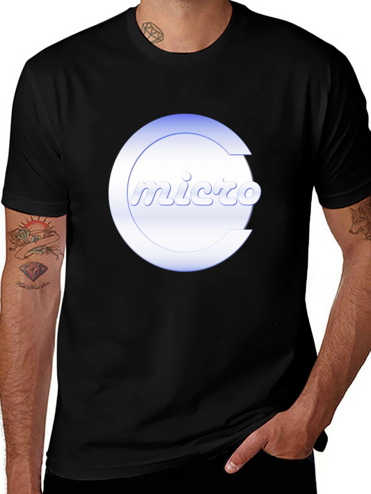 Micro Logo Black T-Shirt - Modern Graphic Tee
