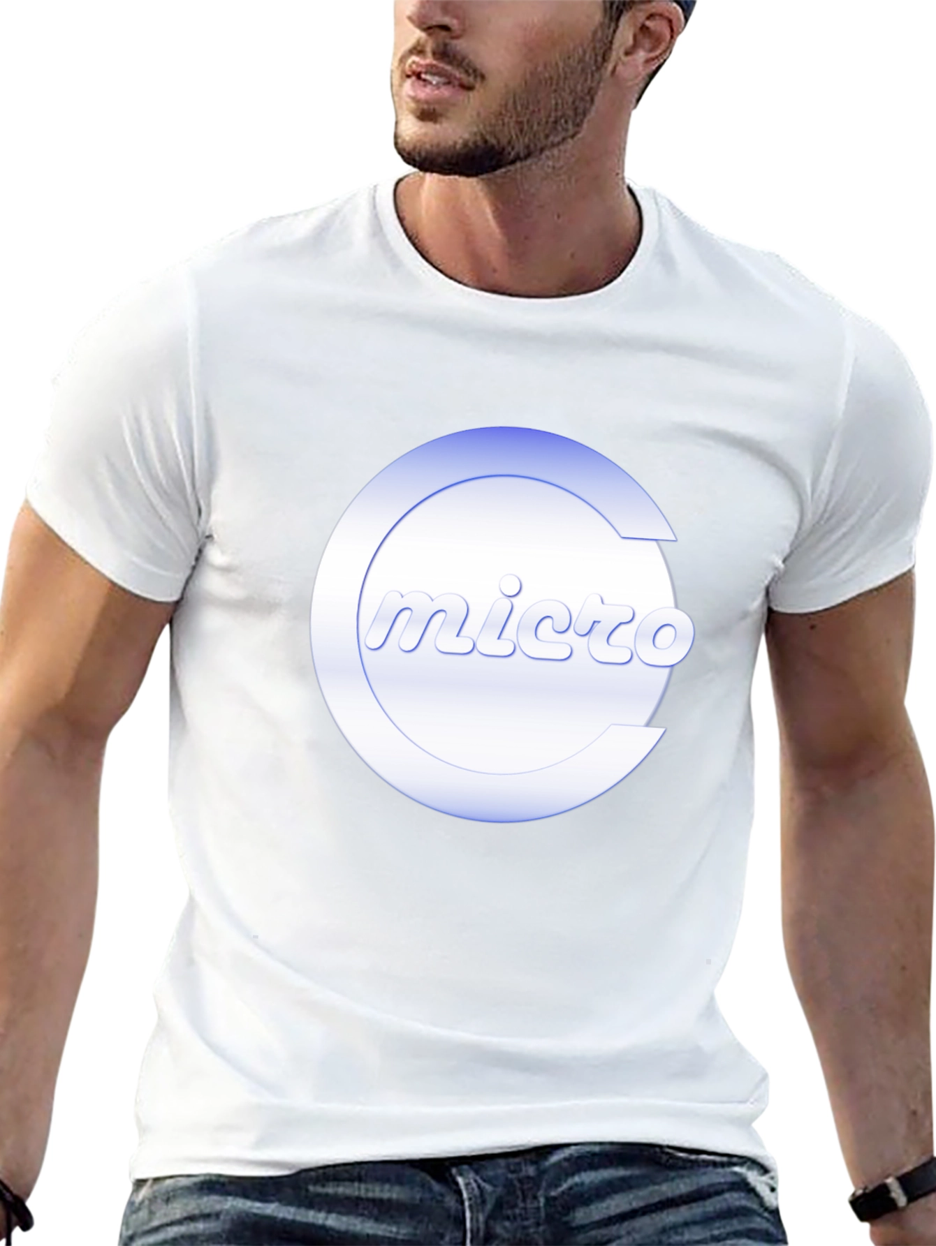 Micro Logo Black T-Shirt - Modern Graphic Tee
