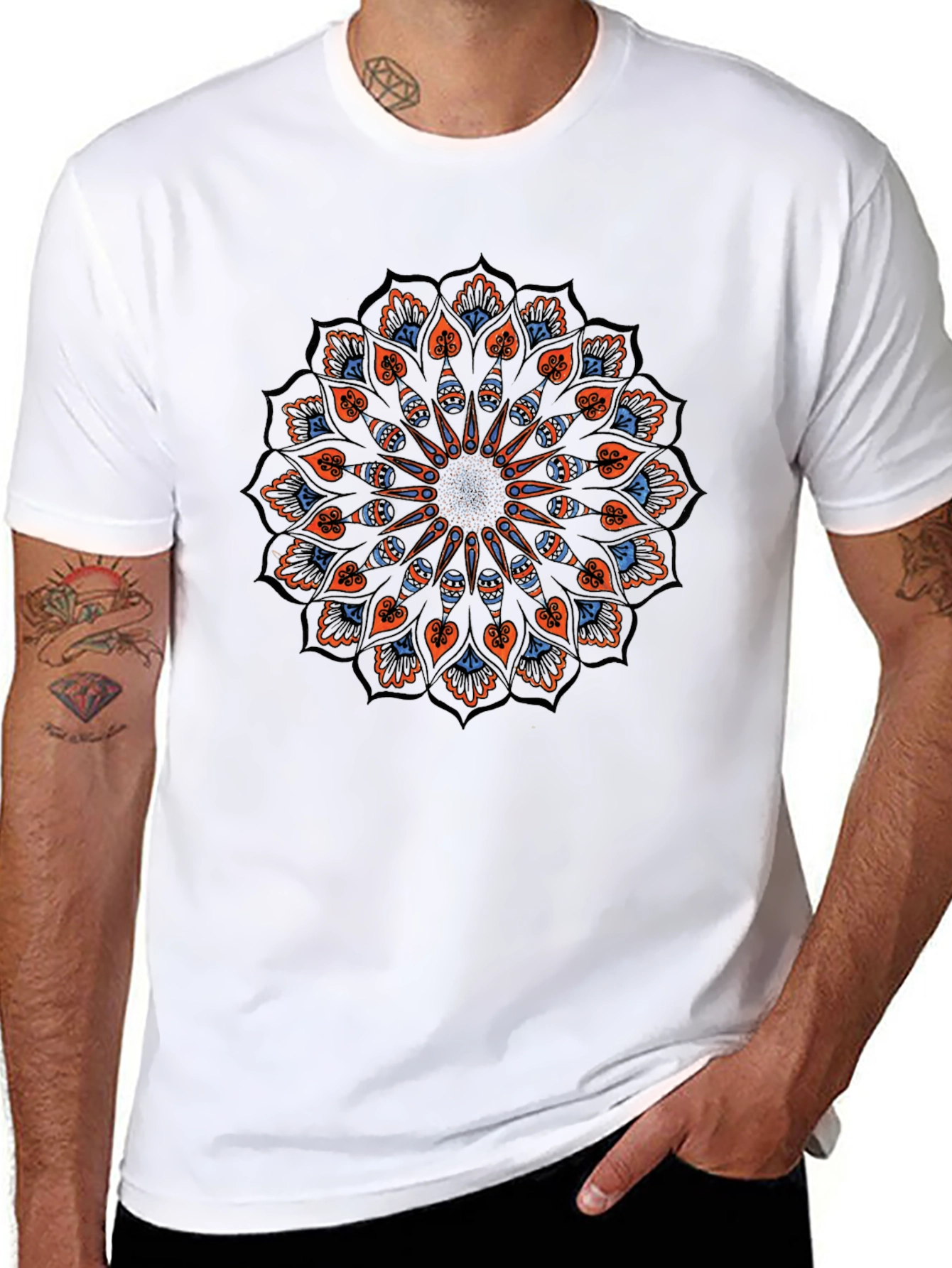 Mandala Graphic Tee - Black Cotton Blend