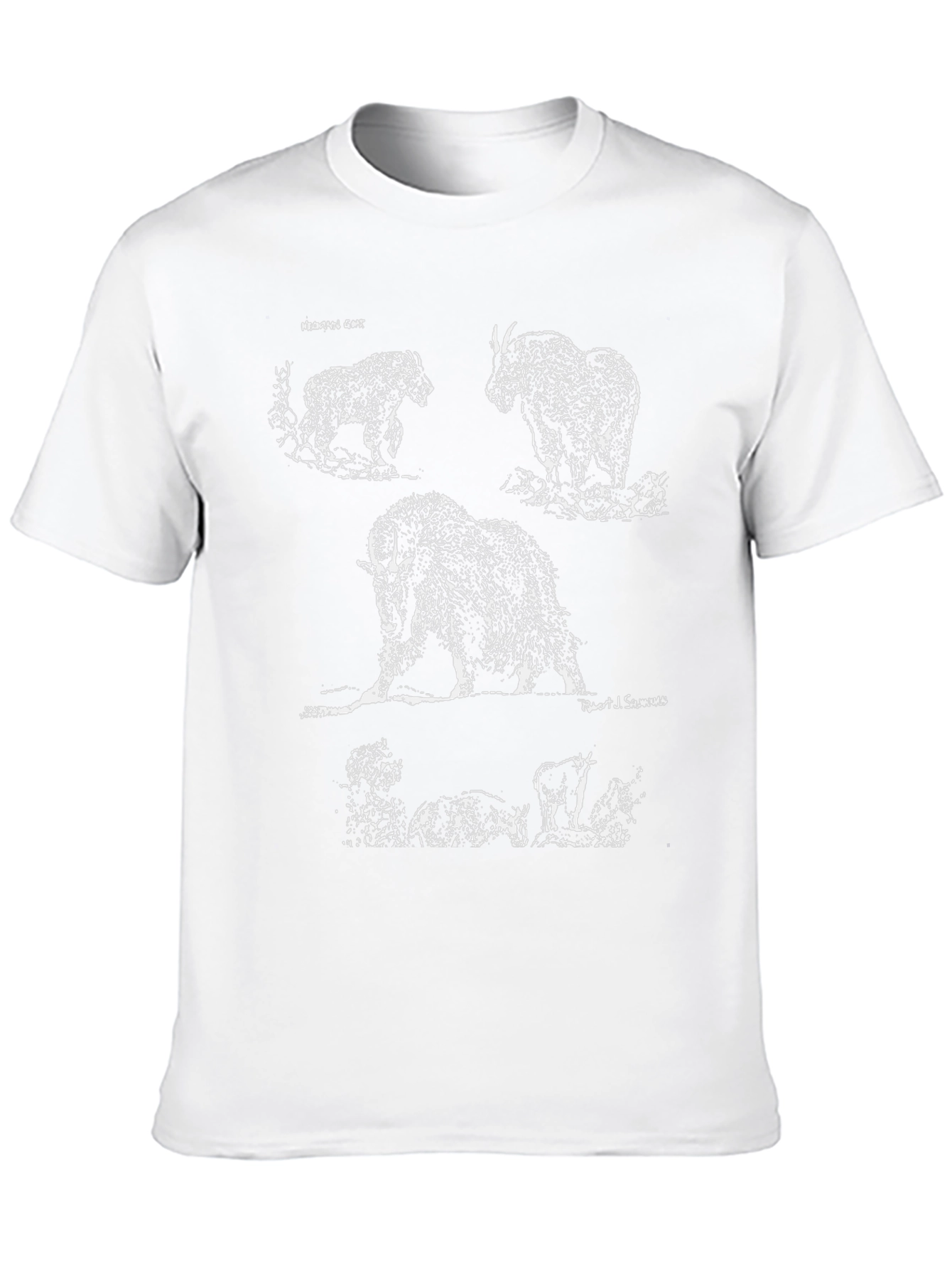 Mountain Goat Graphic Tee - Black Cotton Casual T-Shirt