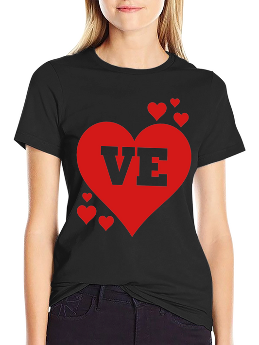 Love Valentines Day Heart Graphic Tee Shirt