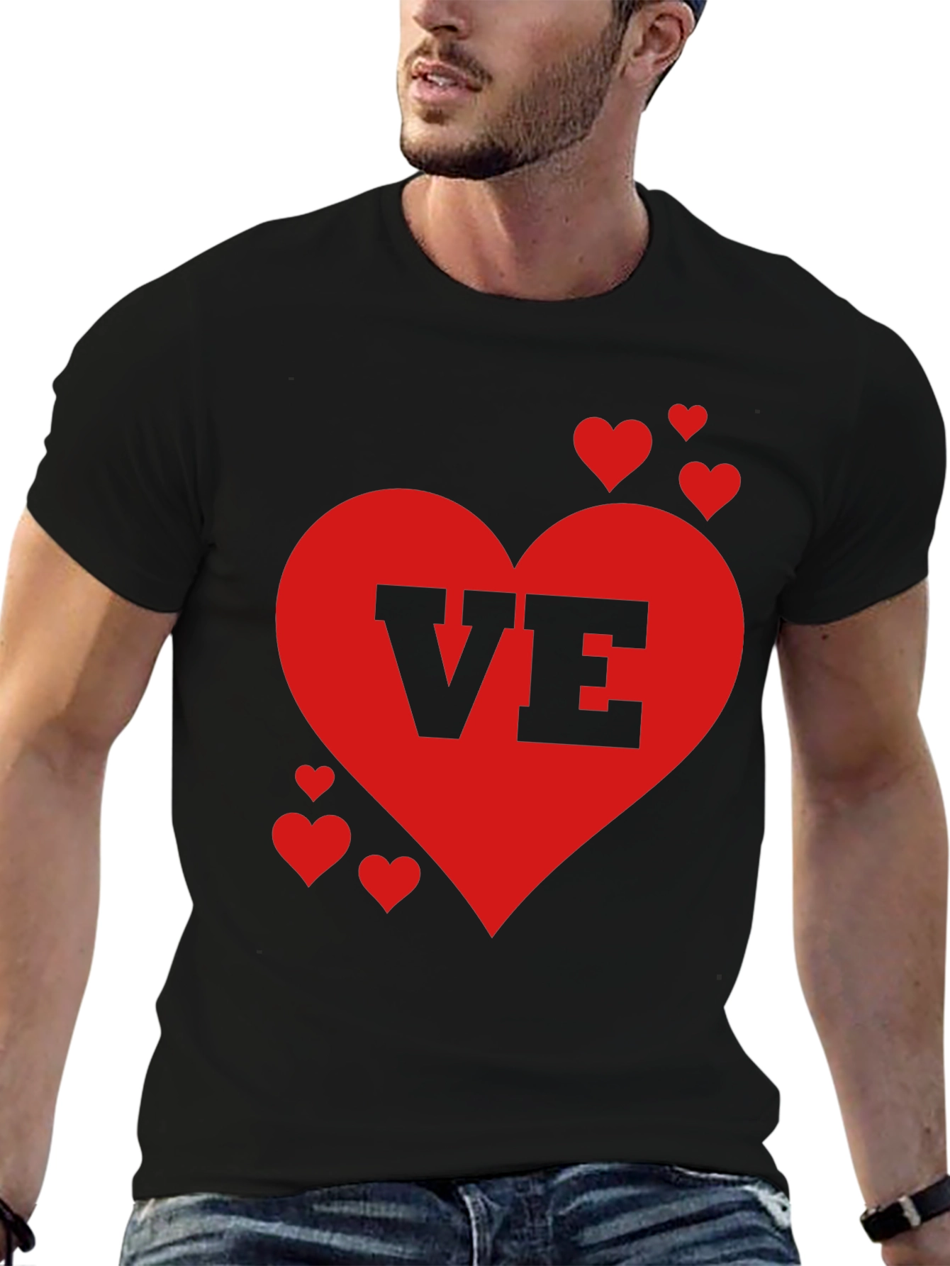 Love Valentines Day Heart Graphic Tee Shirt