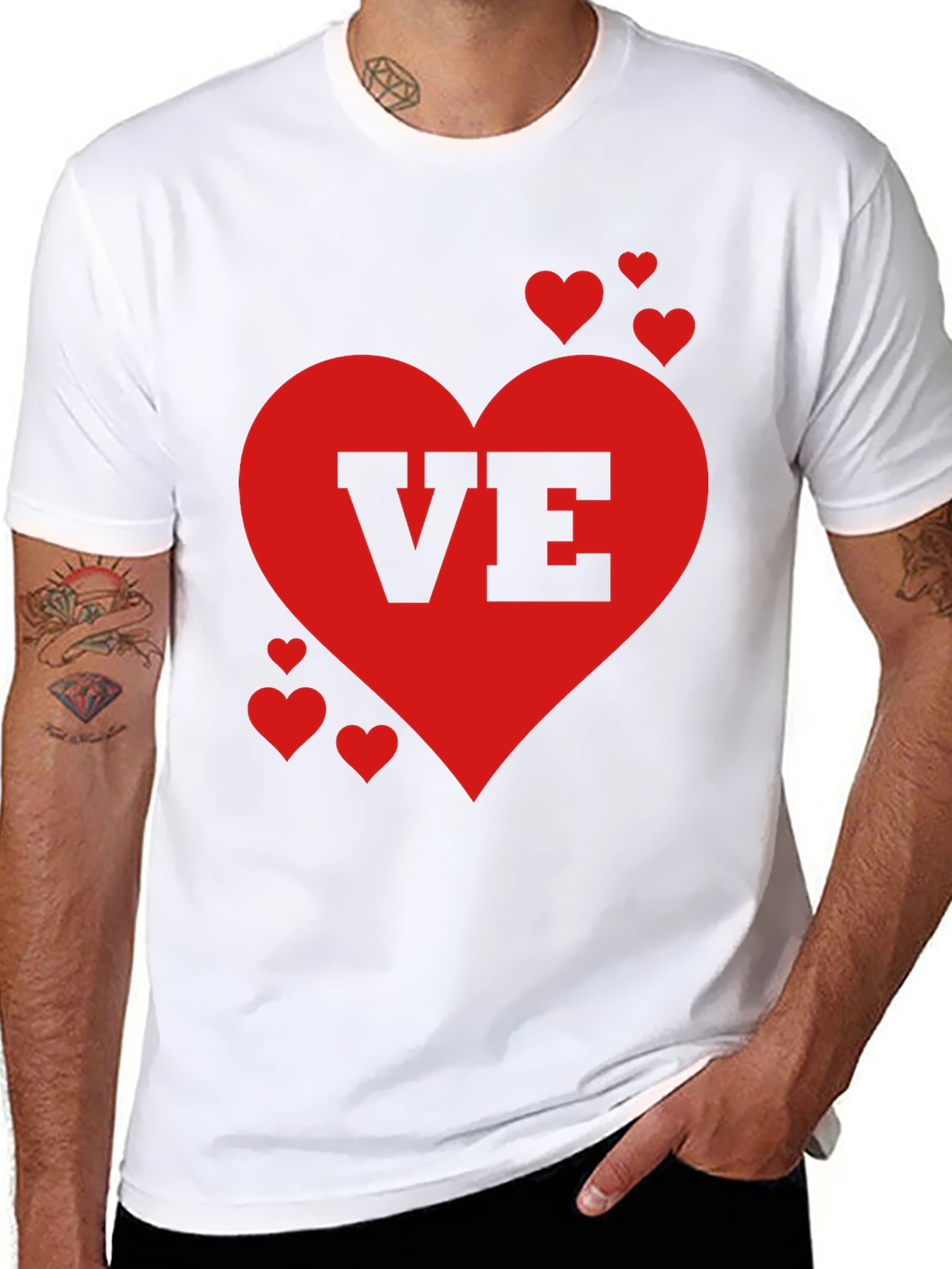 Love Valentines Day Heart Graphic Tee Shirt