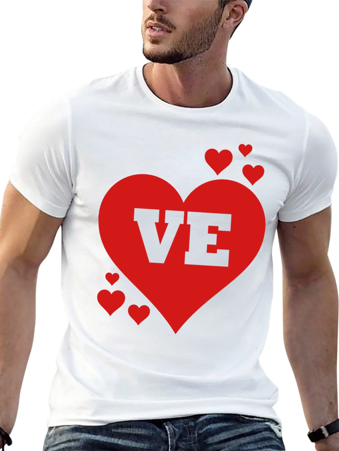 Love Valentines Day Heart Graphic Tee Shirt