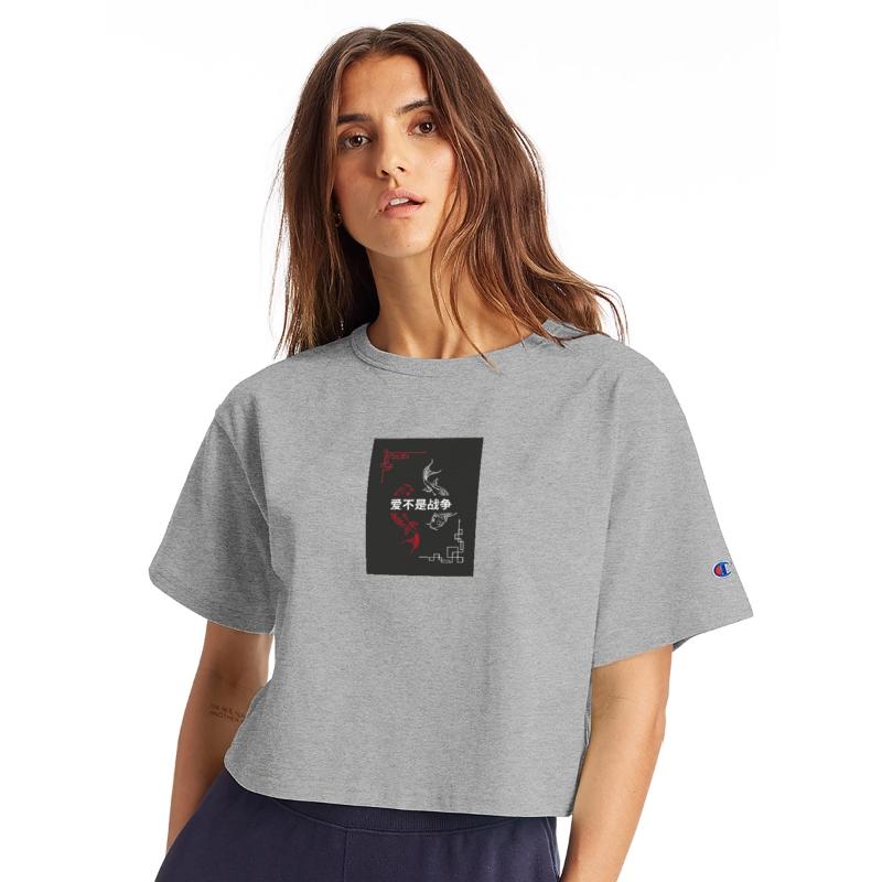 Koi Fish Love Not War Typography Design