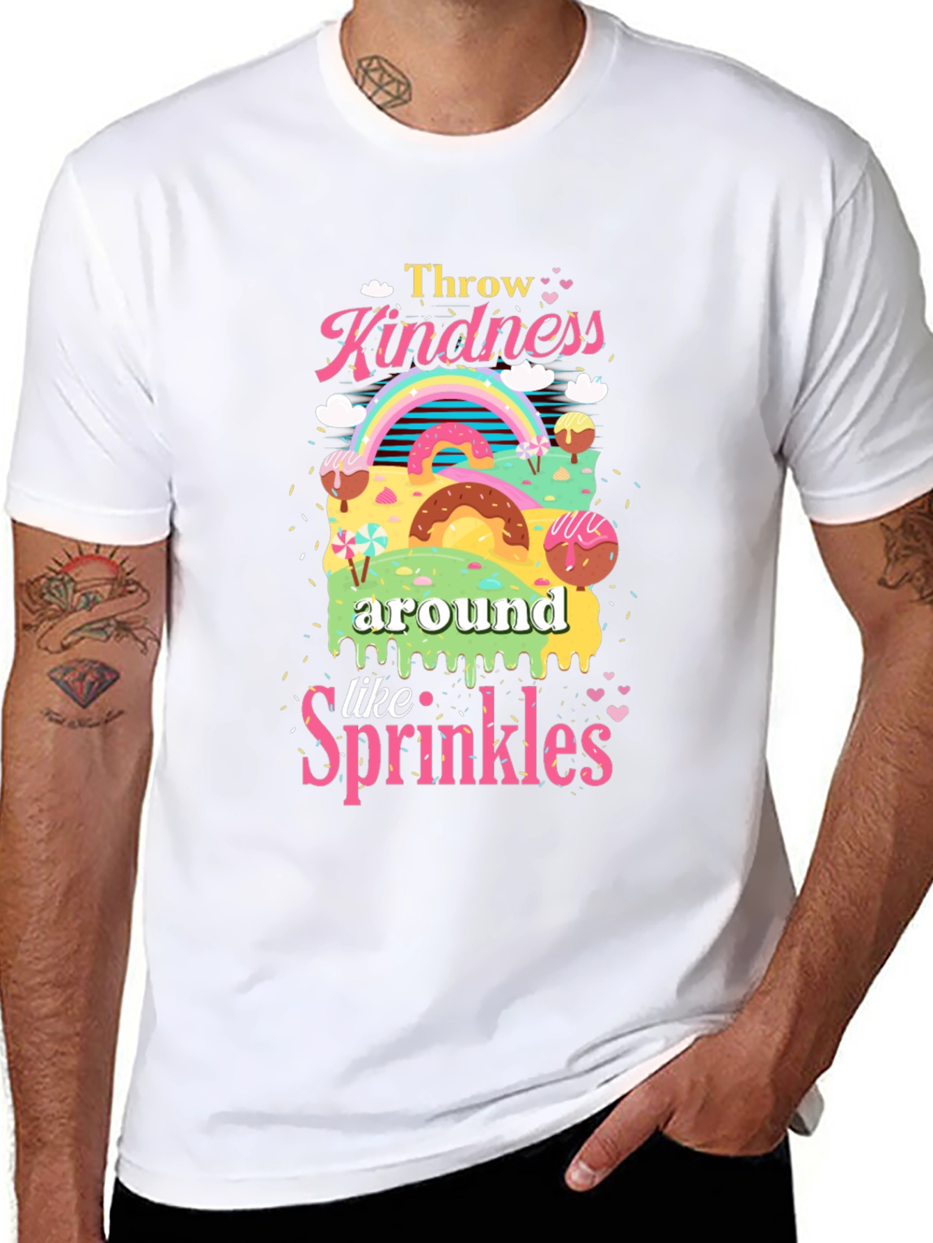 Kindness Sprinkles T-Shirt Black Crew Neck Tee