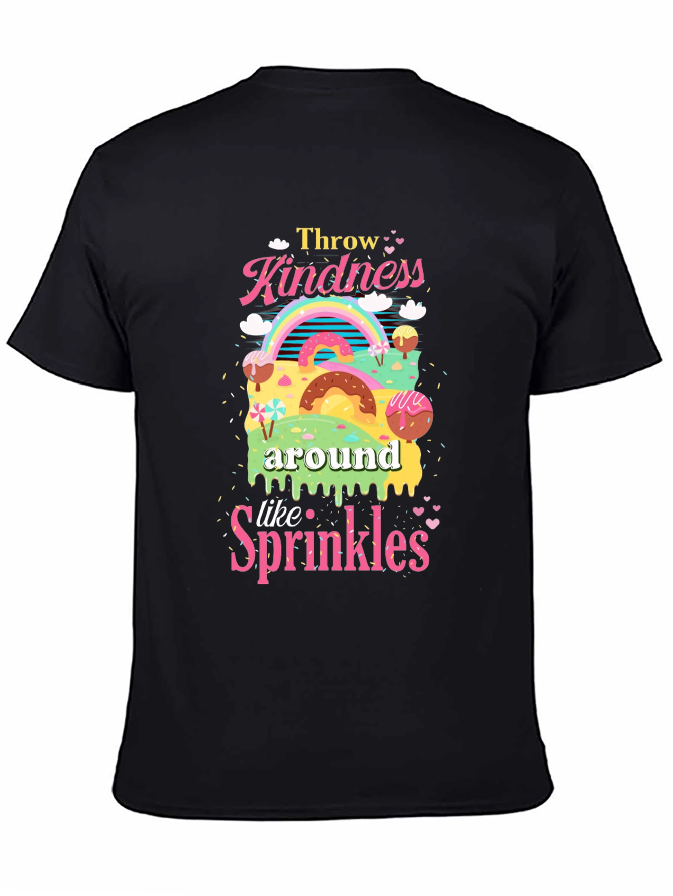Kindness Sprinkles T-Shirt Black Crew Neck Tee