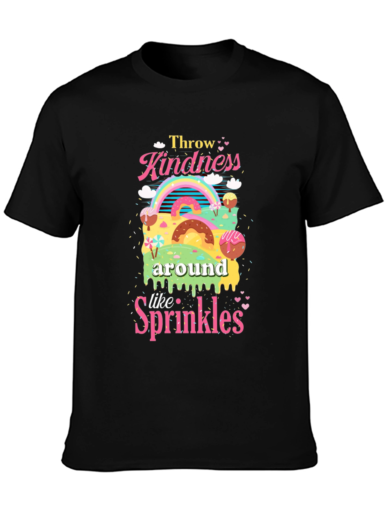 Kindness Sprinkles T-Shirt Black Crew Neck Tee