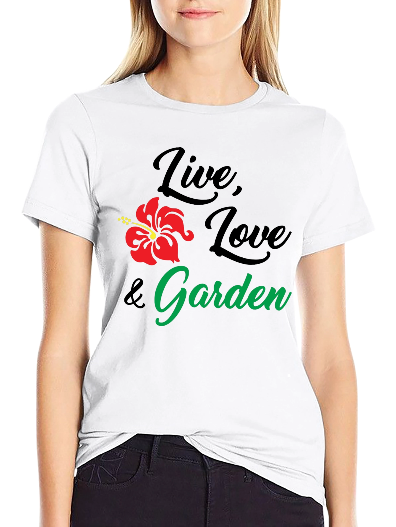 Live Love Garden Black Graphic T-Shirt