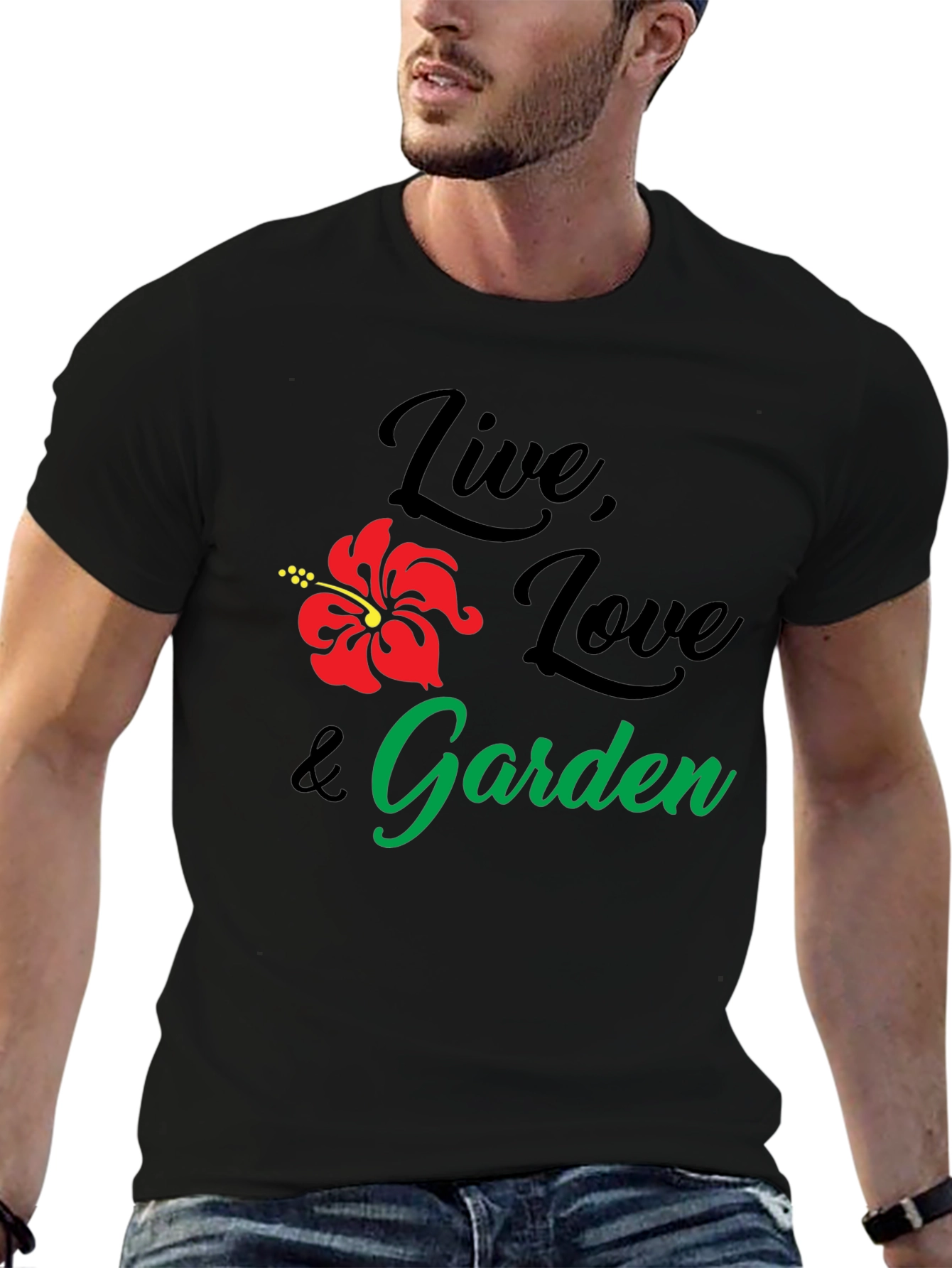 Live Love Garden Black Graphic T-Shirt