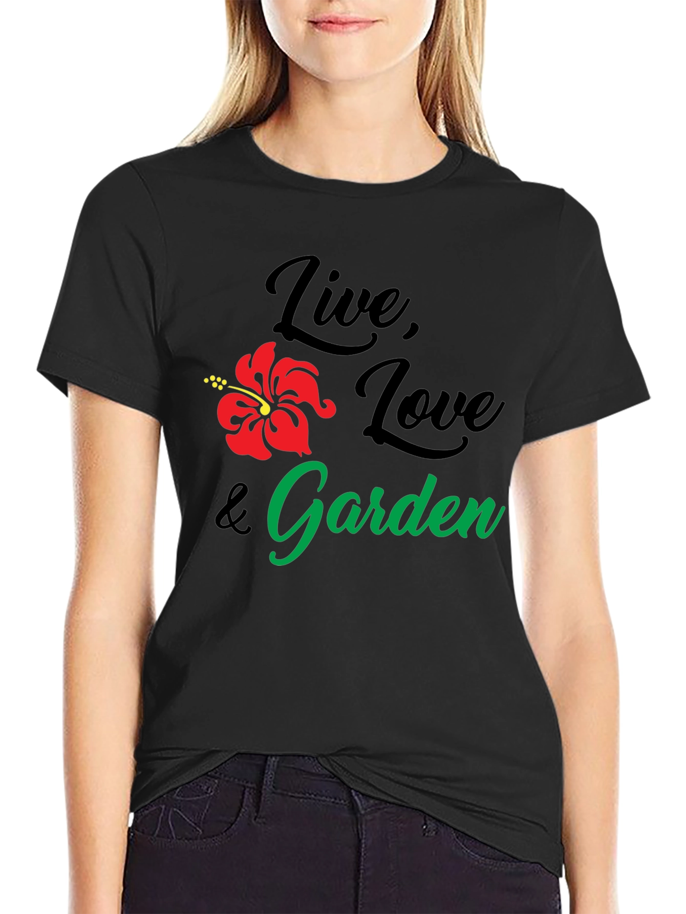 Live Love Garden Black Graphic T-Shirt