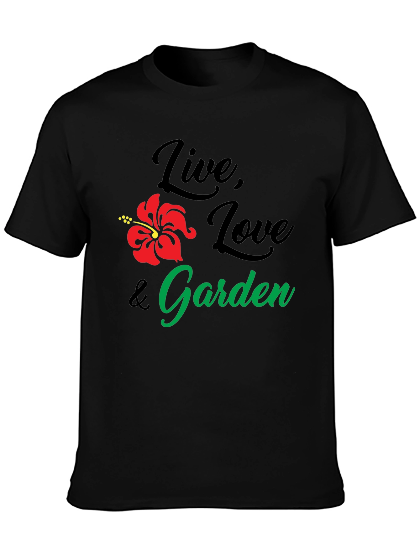 Live Love Garden Black Graphic T-Shirt
