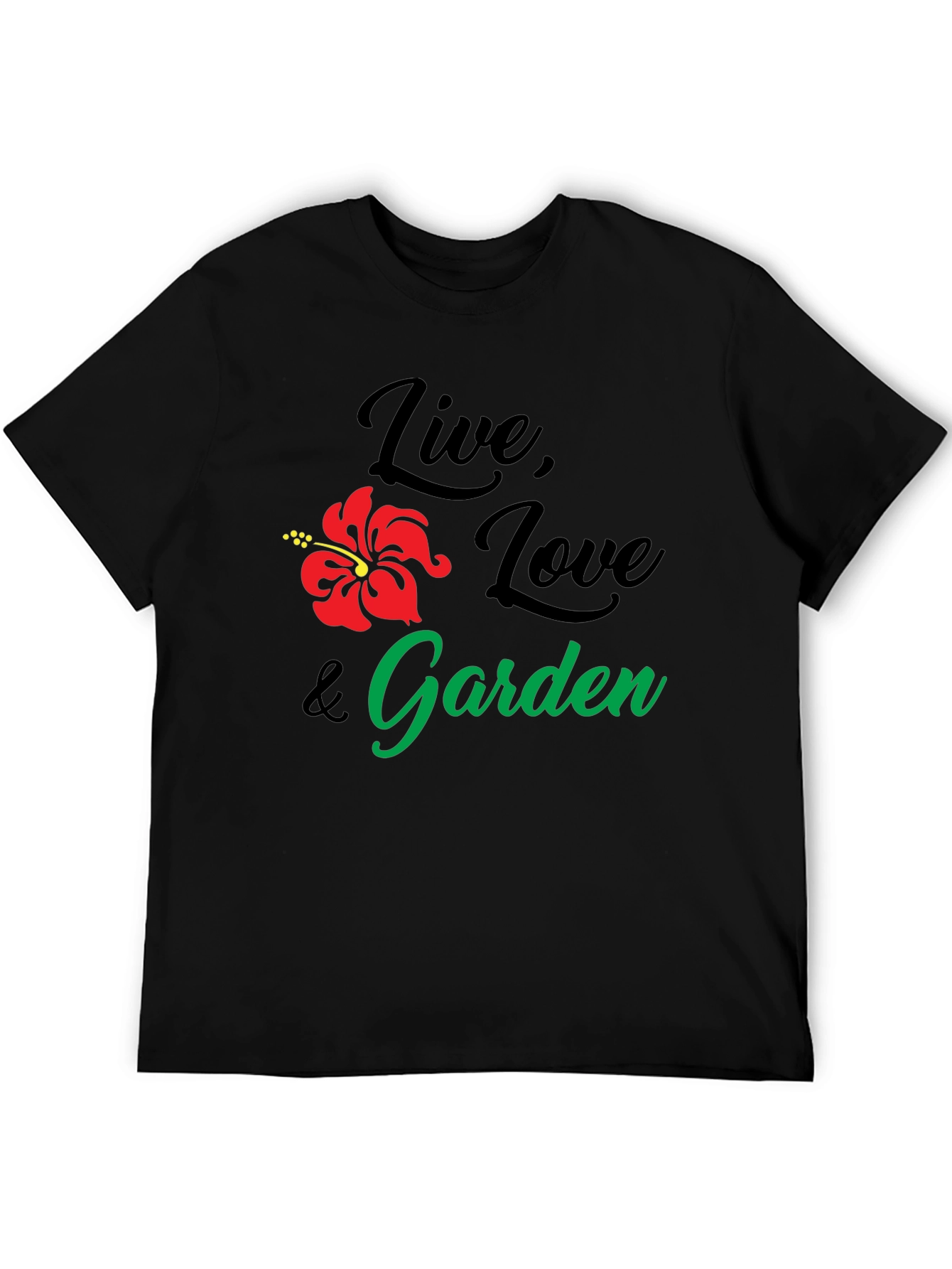 Live Love Garden Black Graphic T-Shirt