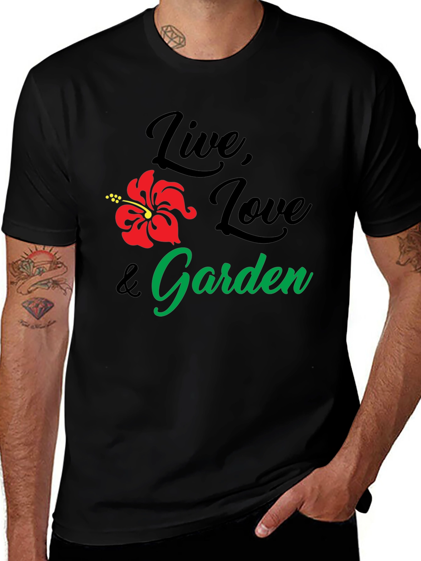 Live Love Garden Black Graphic T-Shirt